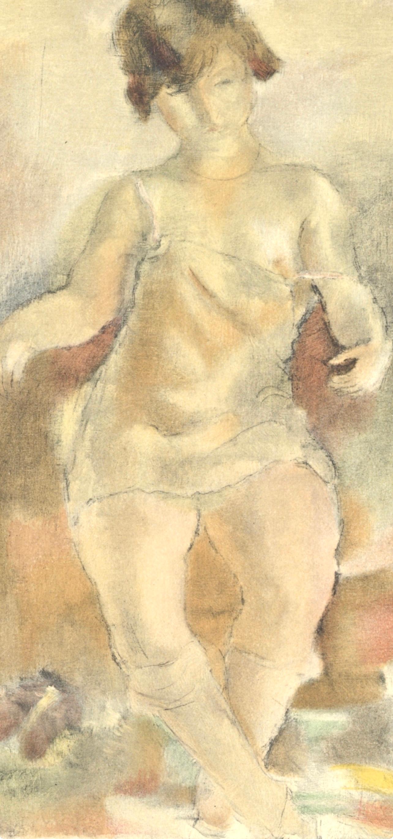 Pascin (tariff free*), Nu à la chemisette rose, Pascin (after) – Print von Jules Pascin