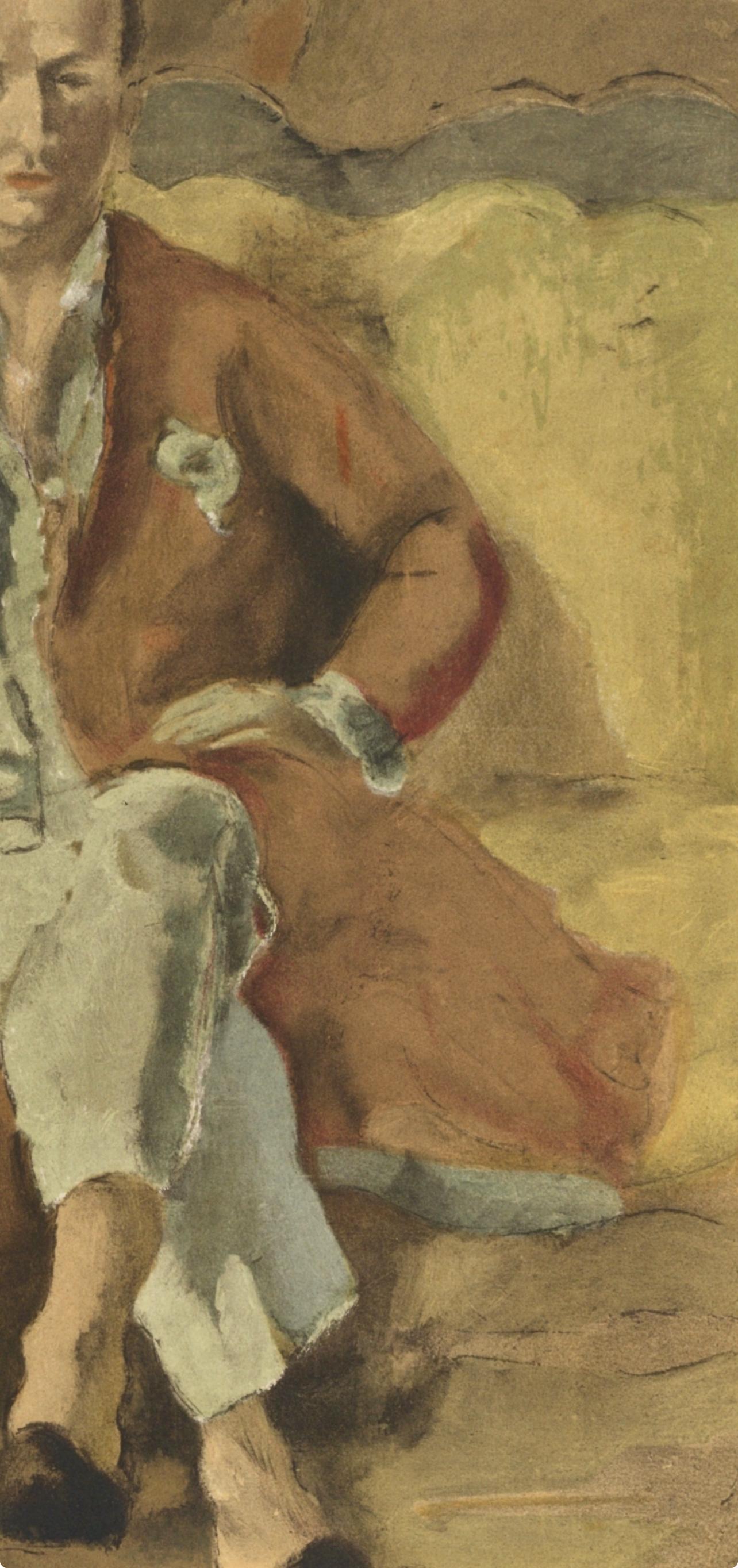 Pascin, Portrait de Daragnès, Pascin (d'après) - Post-impressionnisme Print par Jules Pascin