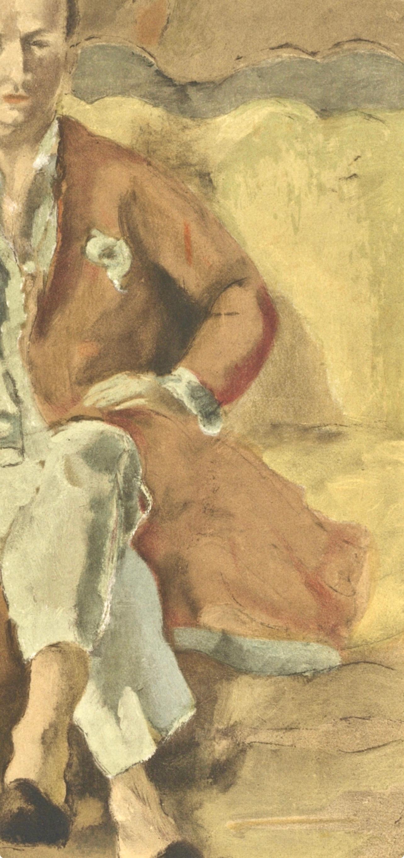 Pascin, Retrato de Daragnès, Pascin (después de) - Print Moderno de Jules Pascin