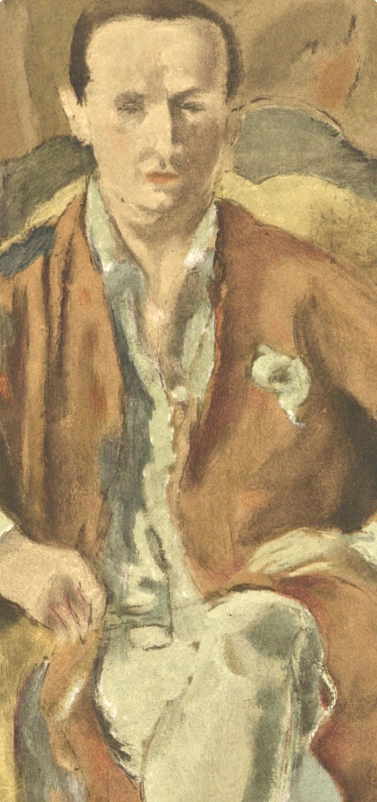 Pascin, Retrato de Daragnès, Pascin (después de) - Landscape Print Marrón de Jules Pascin