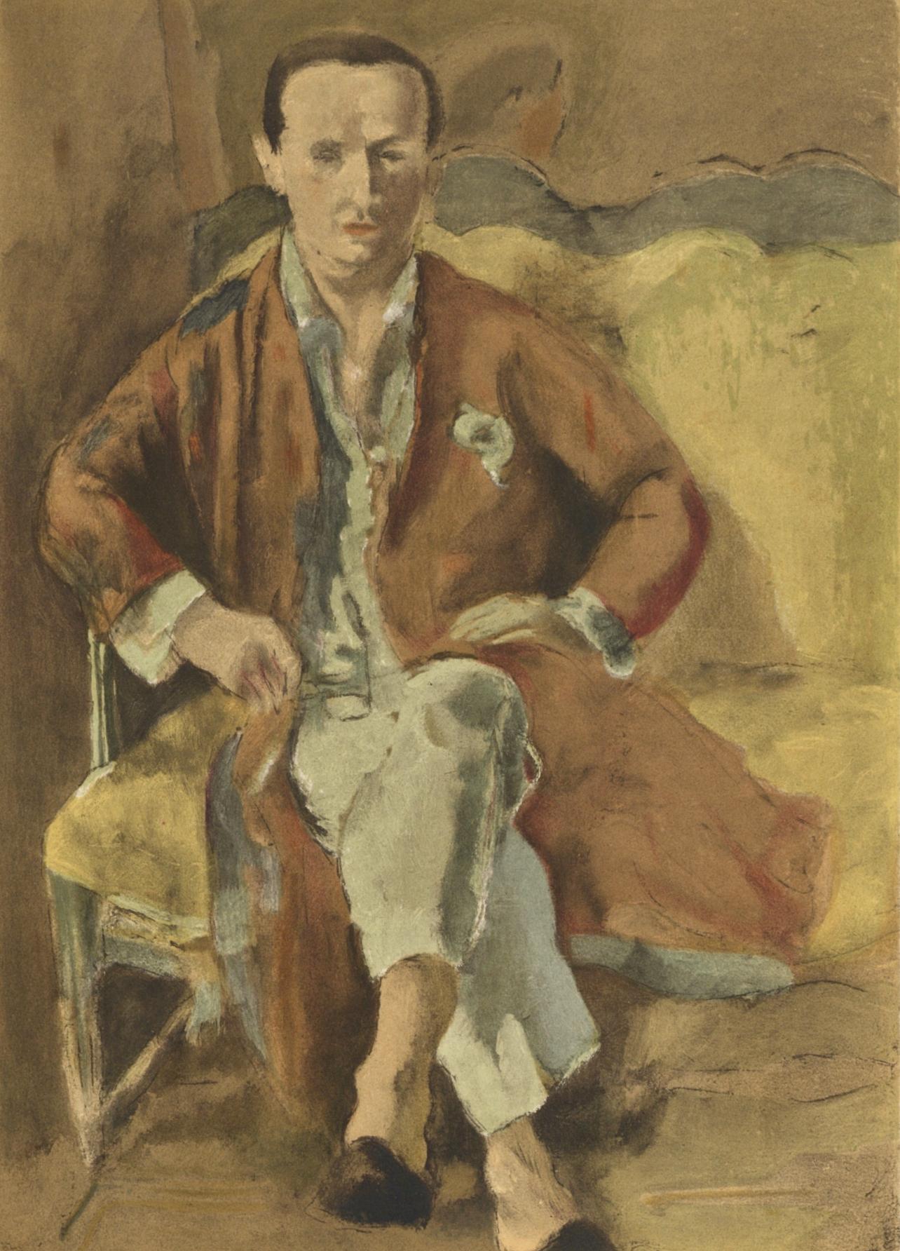 Landscape Print Jules Pascin - Pascin, Portrait de Daragnès, Pascin (d'après)