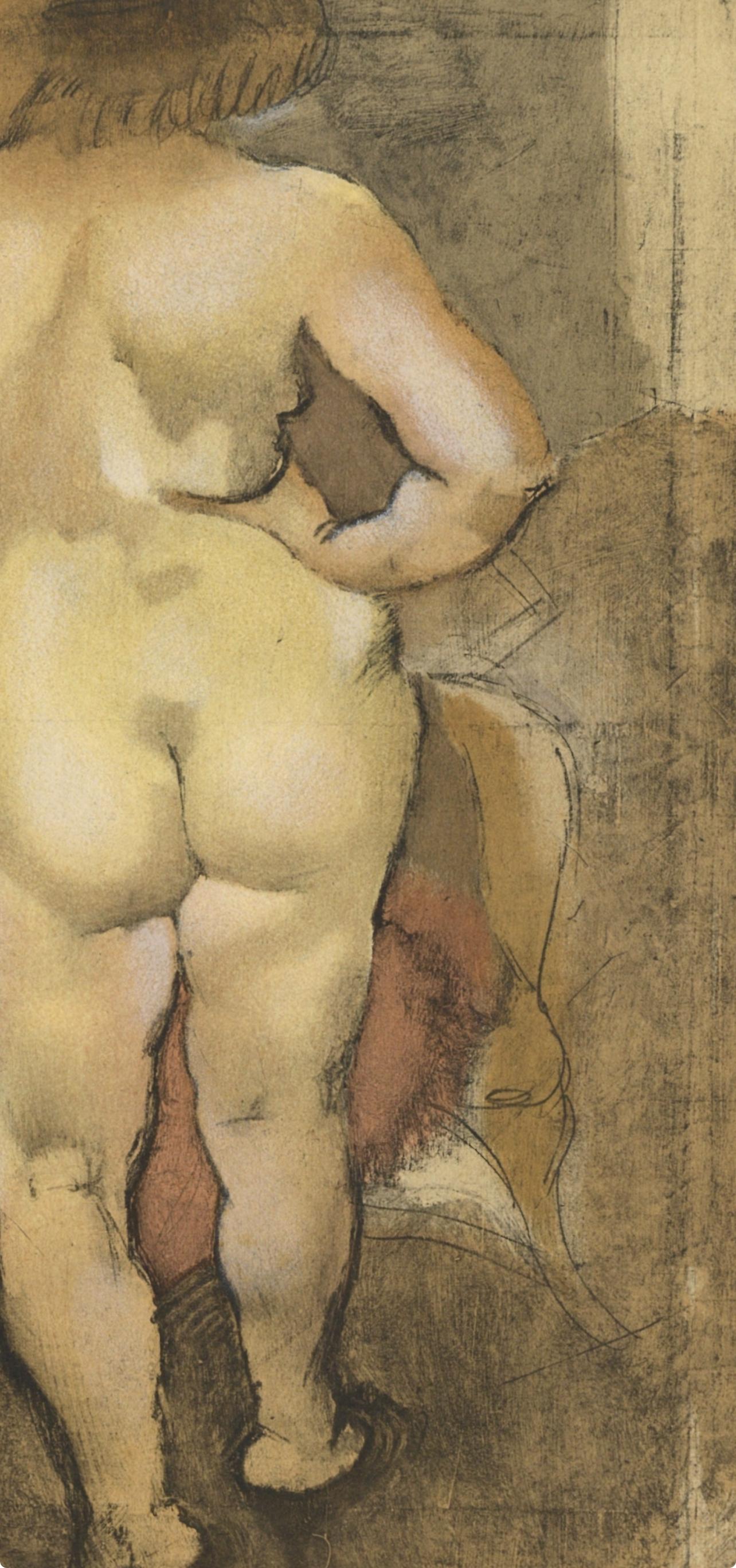 Pascin, Vénus de dos, Pascin (d'après) - Marron Figurative Print par Jules Pascin