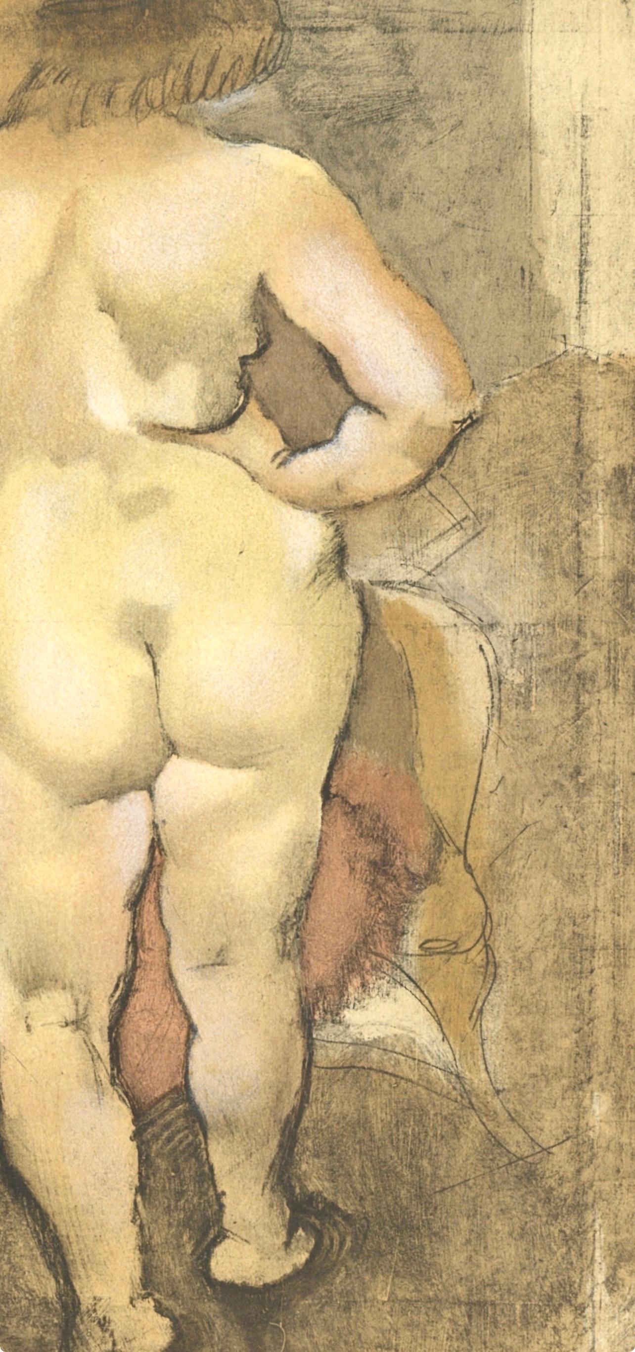 Pascin (tariff free*), Vénus de dos, Pascin (after) - Beige Landscape Print by Jules Pascin