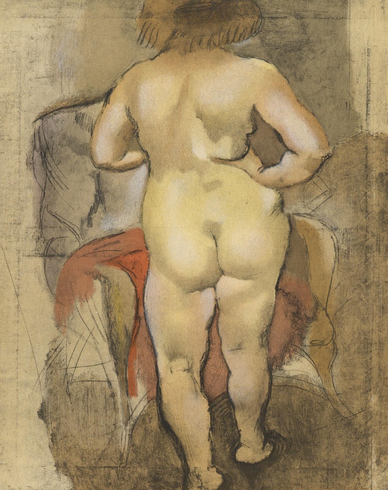 Figurative Print Jules Pascin - Pascin, Vénus de dos, Pascin (d'après)
