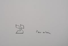 Abundancy : Moon, Home and Wine - Original lithograph, Signed