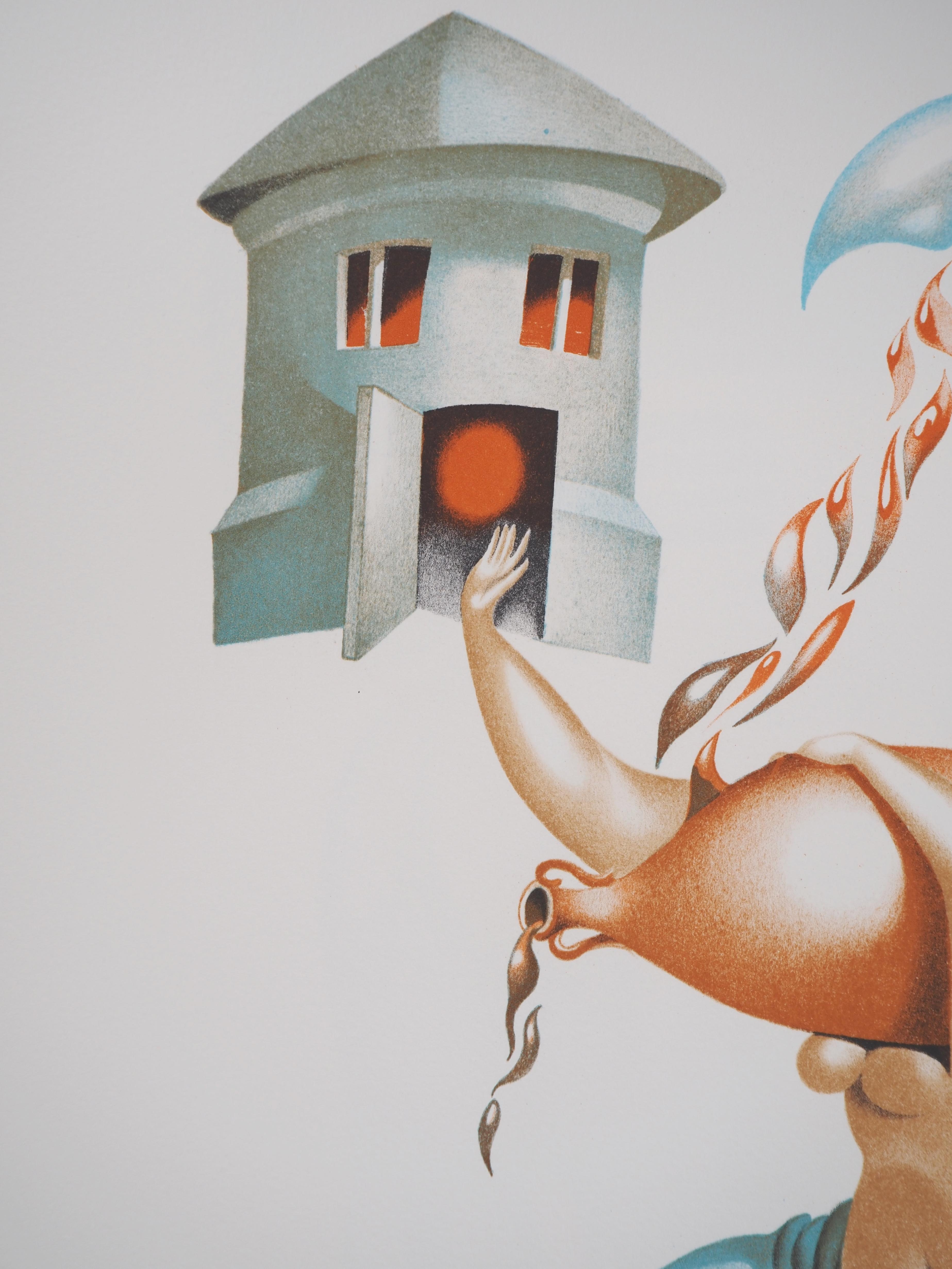 Jules Perahim (1914-2008)
Abondance : Lune, maison et vin, 1974

Lithographie originale
Signé au crayon par l'artiste.
Numéroté / 199
Sur vellum d'Arches 56 x 38 cm (c. 22 x 15 inches)

INFORMATION : Extrait du portfolio 