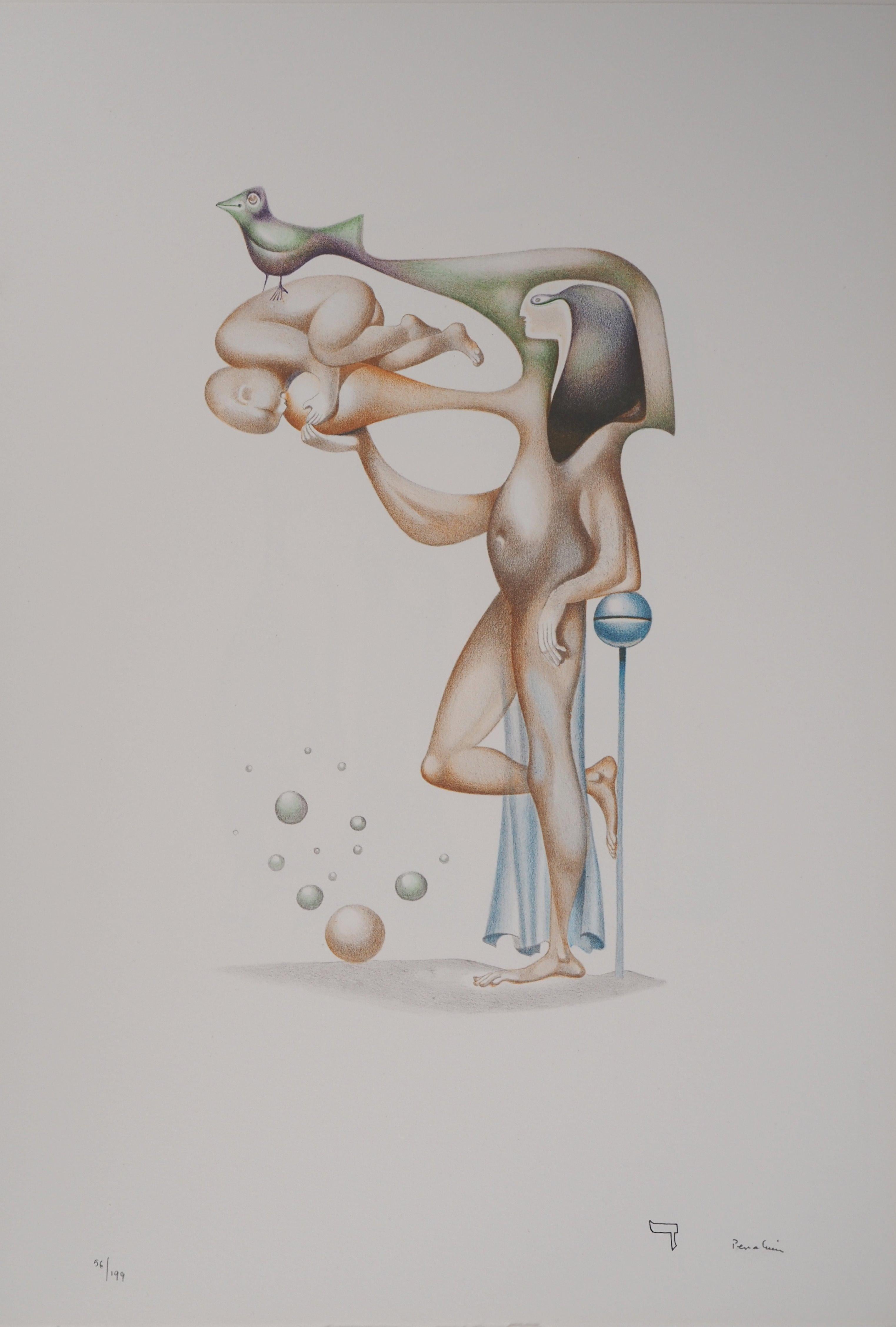 Jules PERAHIM Figurative Print - Egypt : Maternity - Original lithograph, Signed