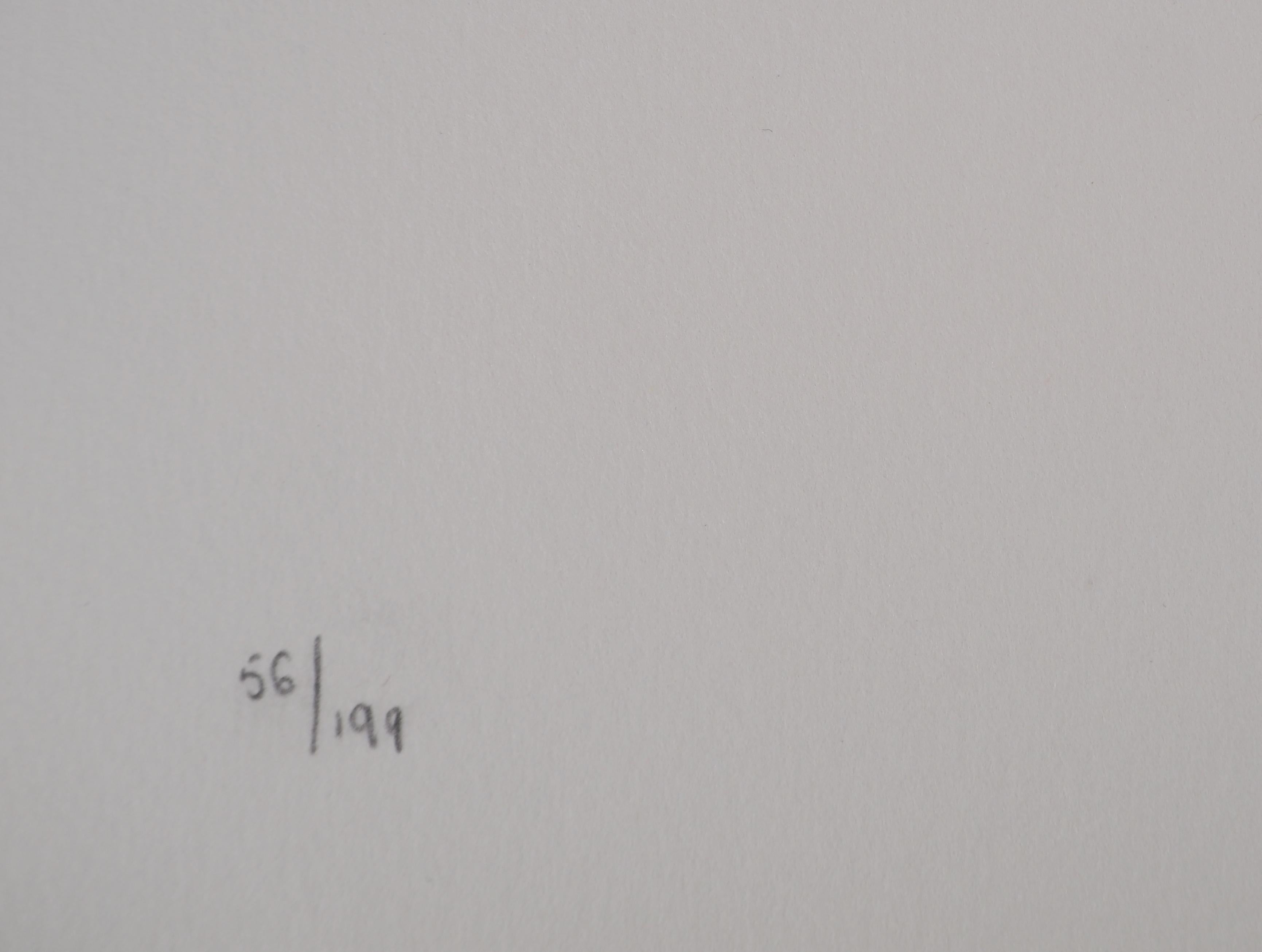 Jules Perahim (1914-2008)
Menorah : Lumière d'espoir, 1974

Lithographie originale
Signé au crayon par l'artiste.
Numéroté / 199
Sur vellum d'Arches 56 x 38 cm (c. 22 x 15 inches)

INFORMATION : Extrait du portfolio 