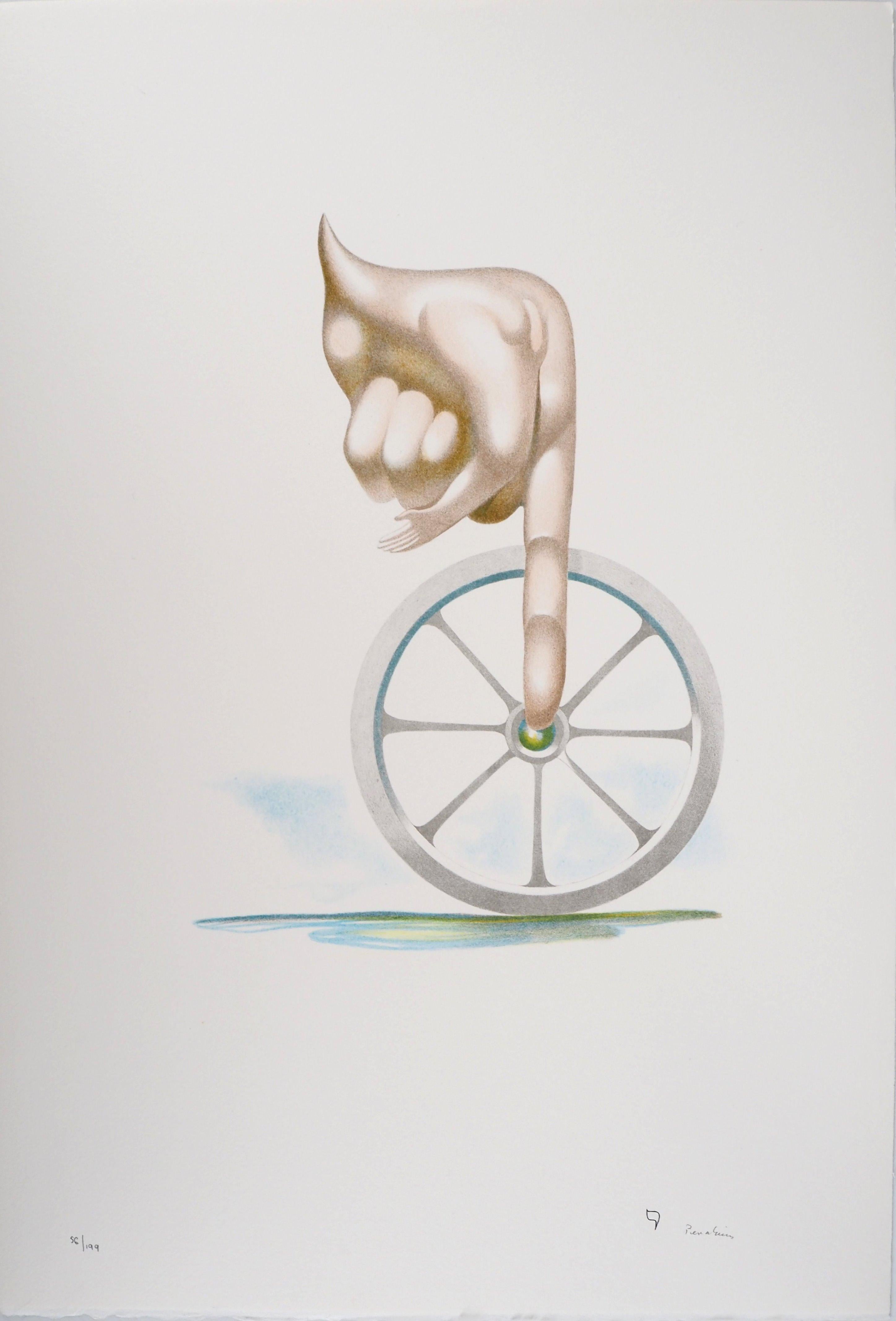 Jules PERAHIM Figurative Print - Surrealist Mecanism (Cycle) - Original lithograph, Signed