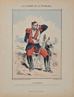 Cuirassier - Original Lithograph By Jules Renard - 19th Century