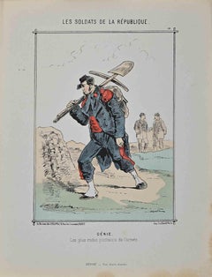 Génie - Litografia originale di Jules Renard - XIX secolo
