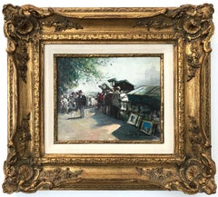 "Along the Seine by Notre Dame" Peinture à l'huile impressionniste parisienne sur toile