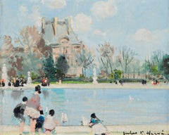 Aux Tuileries, Signed French Impressionist Oil