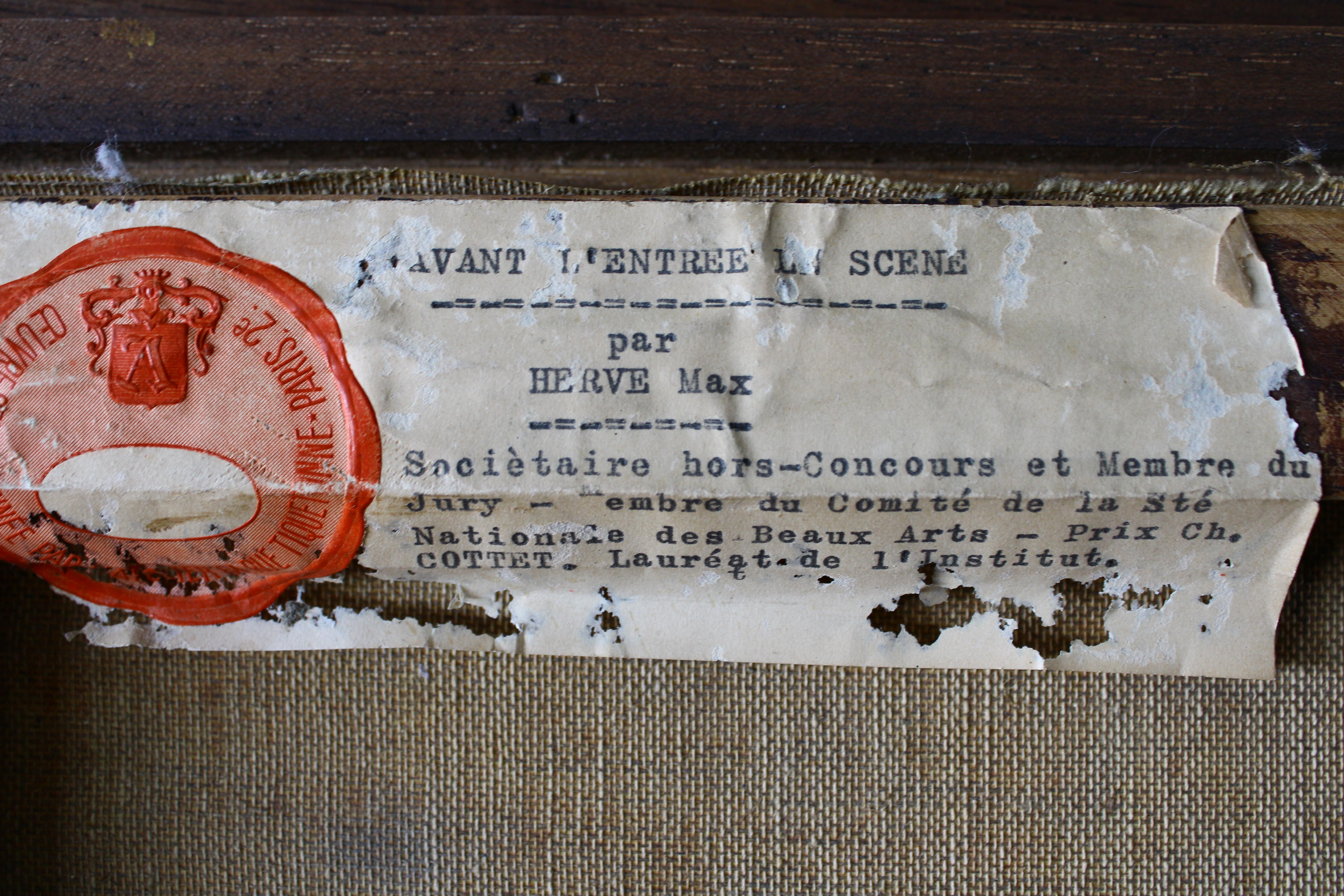 Ballerinas at the Opera vintage ballet dancer oil painting by Max Herve en venta 13