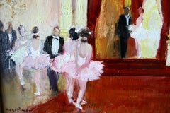 Ballerina all'Opera dipinto ad olio con ballerine d'epoca