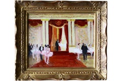 Ballerinas at the Opera vintage ballet dancer oil painting by Max Herve