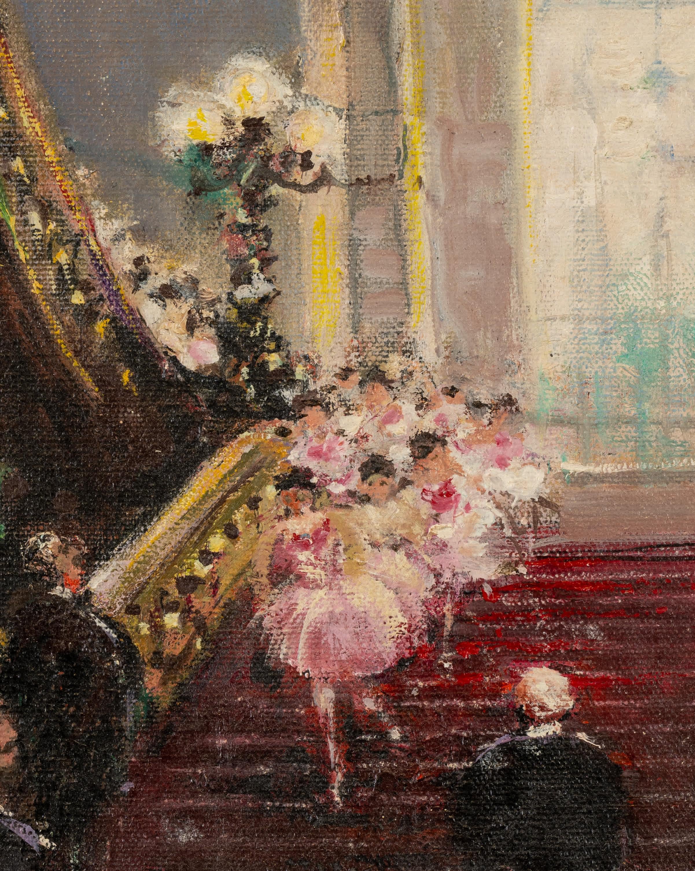 Ballerinas auf der Treppe (Impressionismus), Painting, von Jules René Hervé