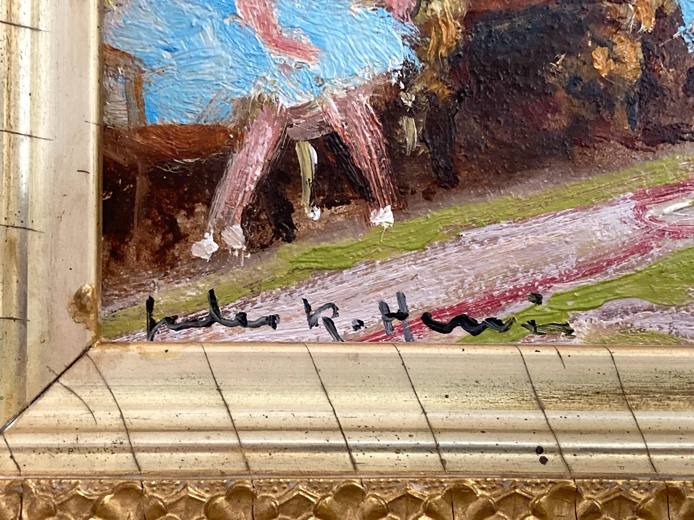 « Ballerines in Paris », peinture à l'huile impressionniste colorée d'une scène d'intérieur encadrée en vente 1