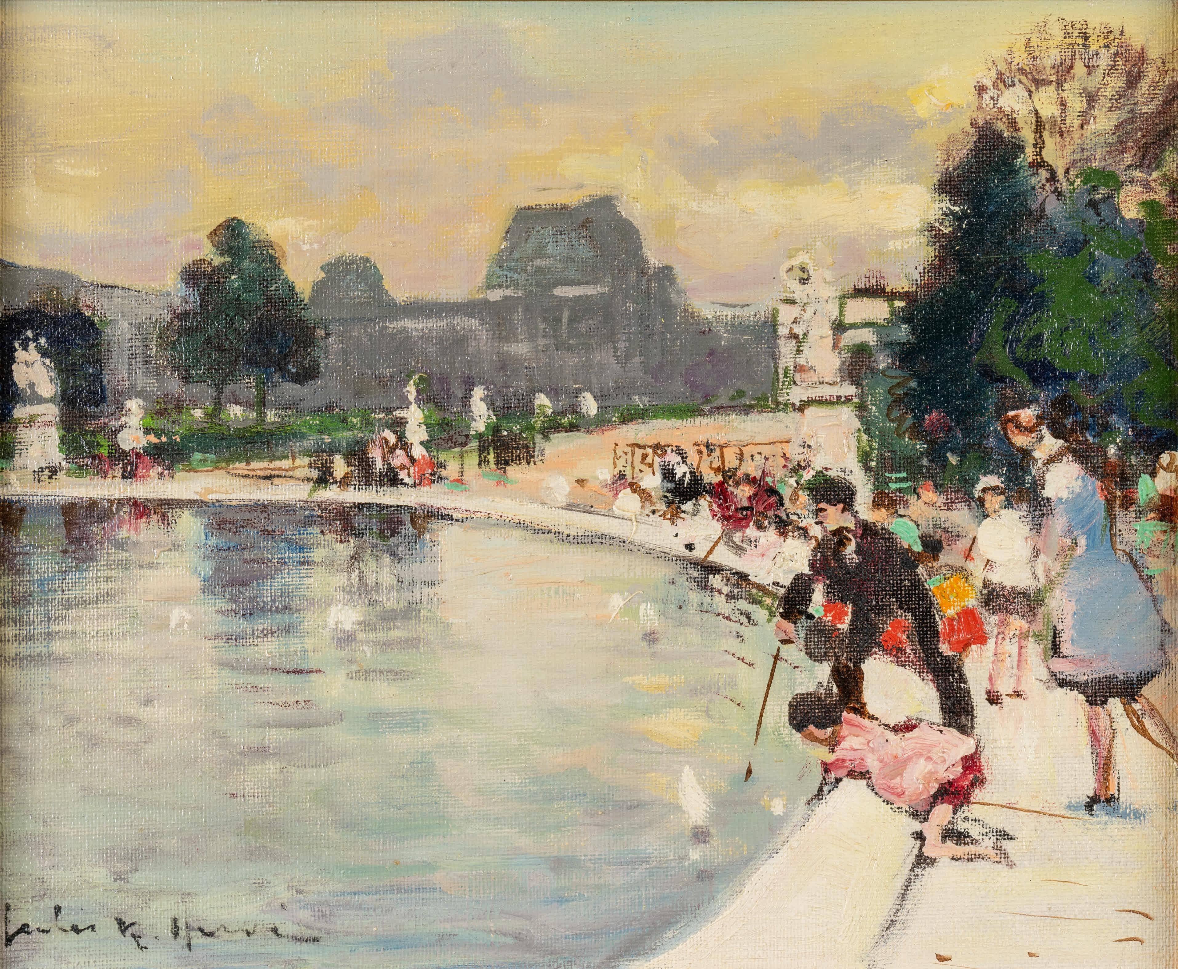 Gara di barche - Painting Impressionismo di Jules René Hervé