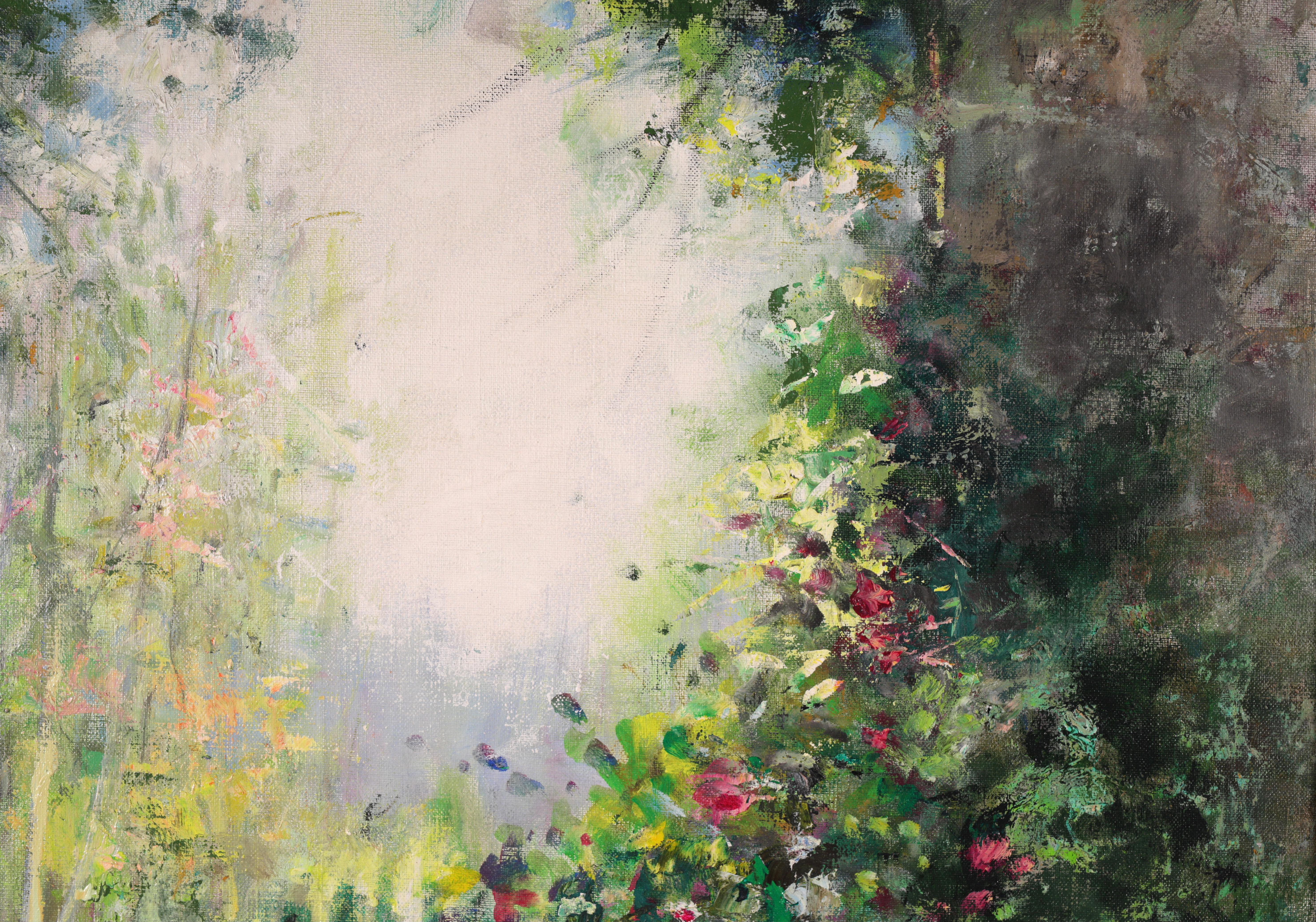 Dans le jardin - Impressionist Oil, Garden Landscape by Jules Rene Herve 2