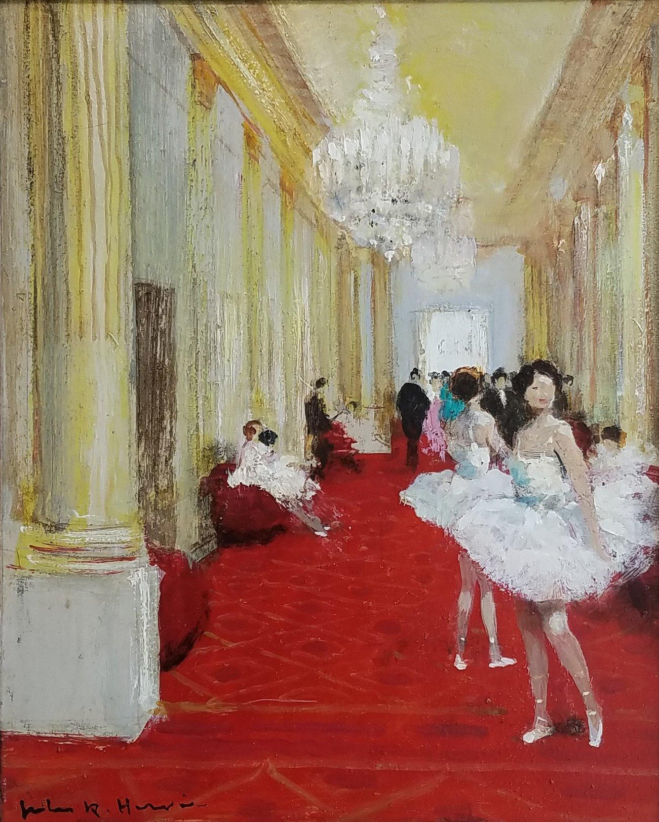 "Entre Acte - Ballerinas at the Opera," Jules Herve, French Impressionism