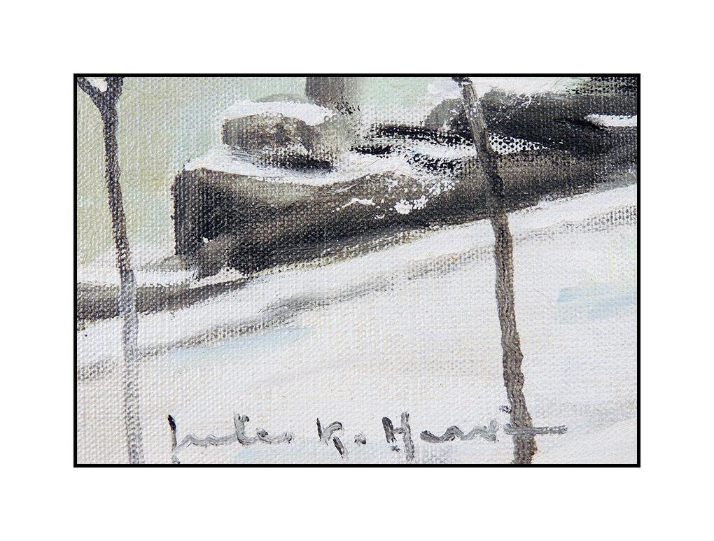 Jules R Herve Painting Original Oil On Canvas Paris Cityscape Signed French Art - Brown Landscape Painting by Jules René Hervé