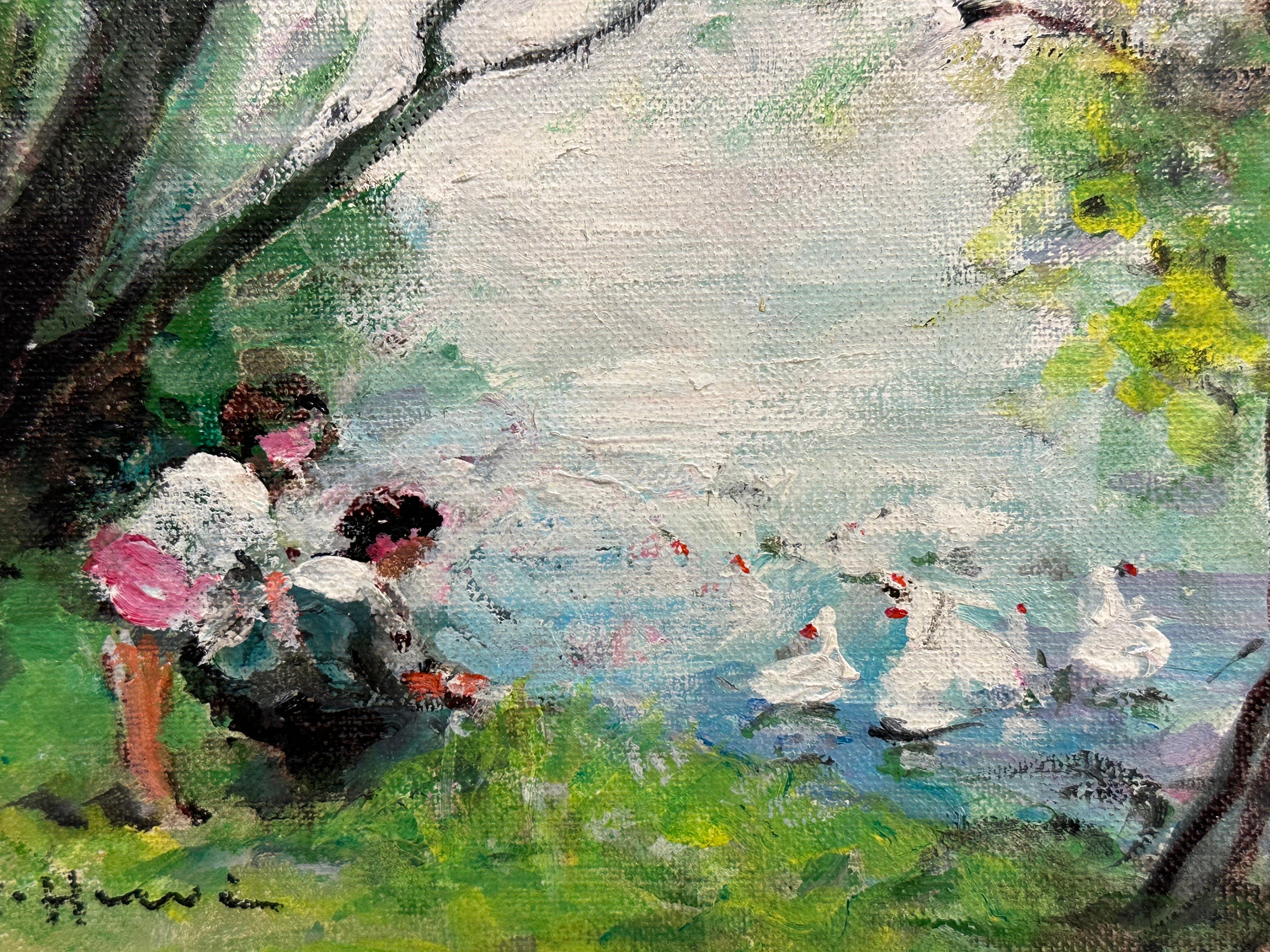Feeding the Ducks
by Jules Rene Herve (1887-1981) French, signed front and back
oil painting on canvas, framed
canvas: 9 x 11 inches
framed: 15 x 16.5 inches

Provenance: private collection, UK

Condition: very good and ready to hang