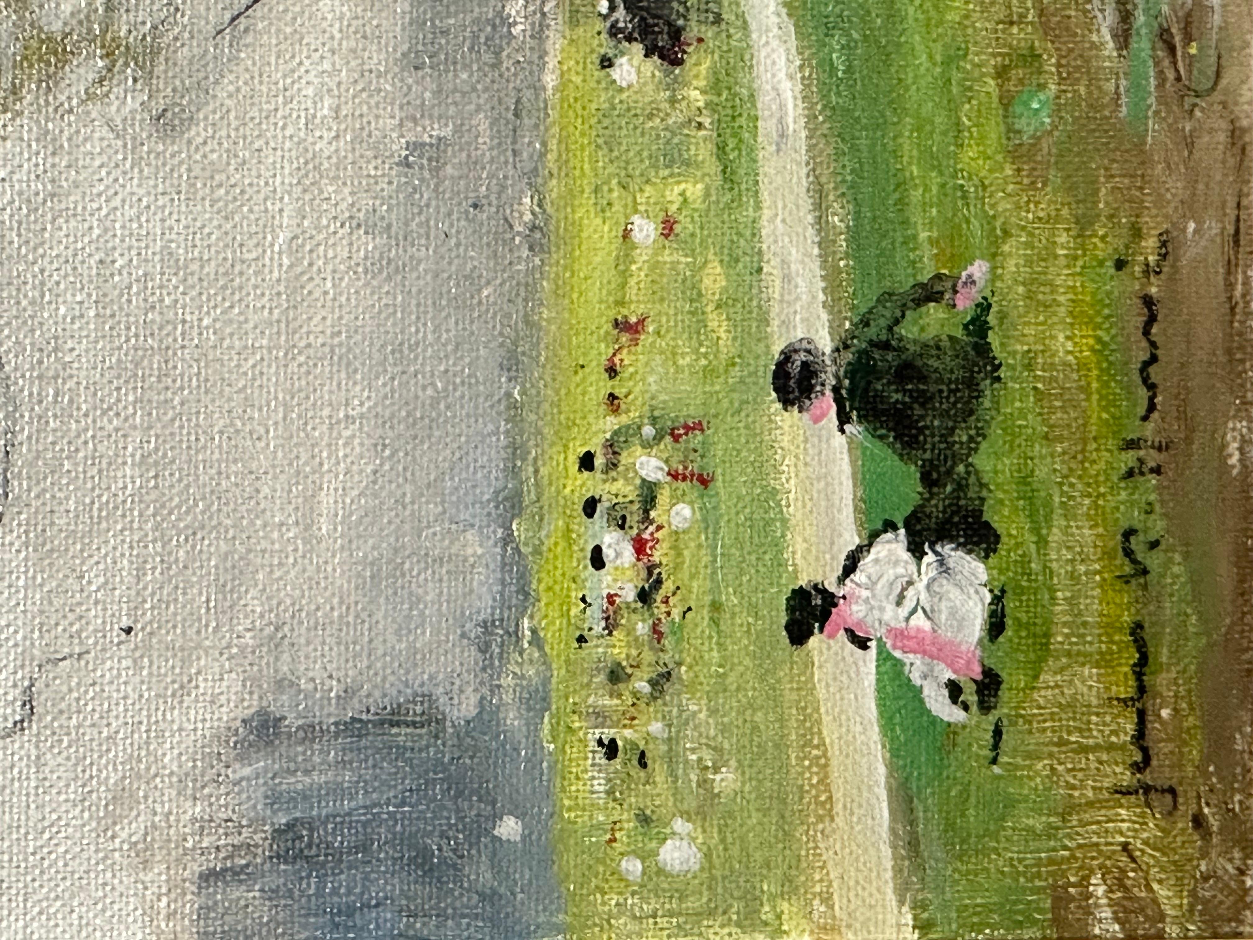 JULES RENE HERVE (1887-1981) Famiglie che giocano nel parco Olio originale firmato - Painting Impressionismo di Jules René Hervé