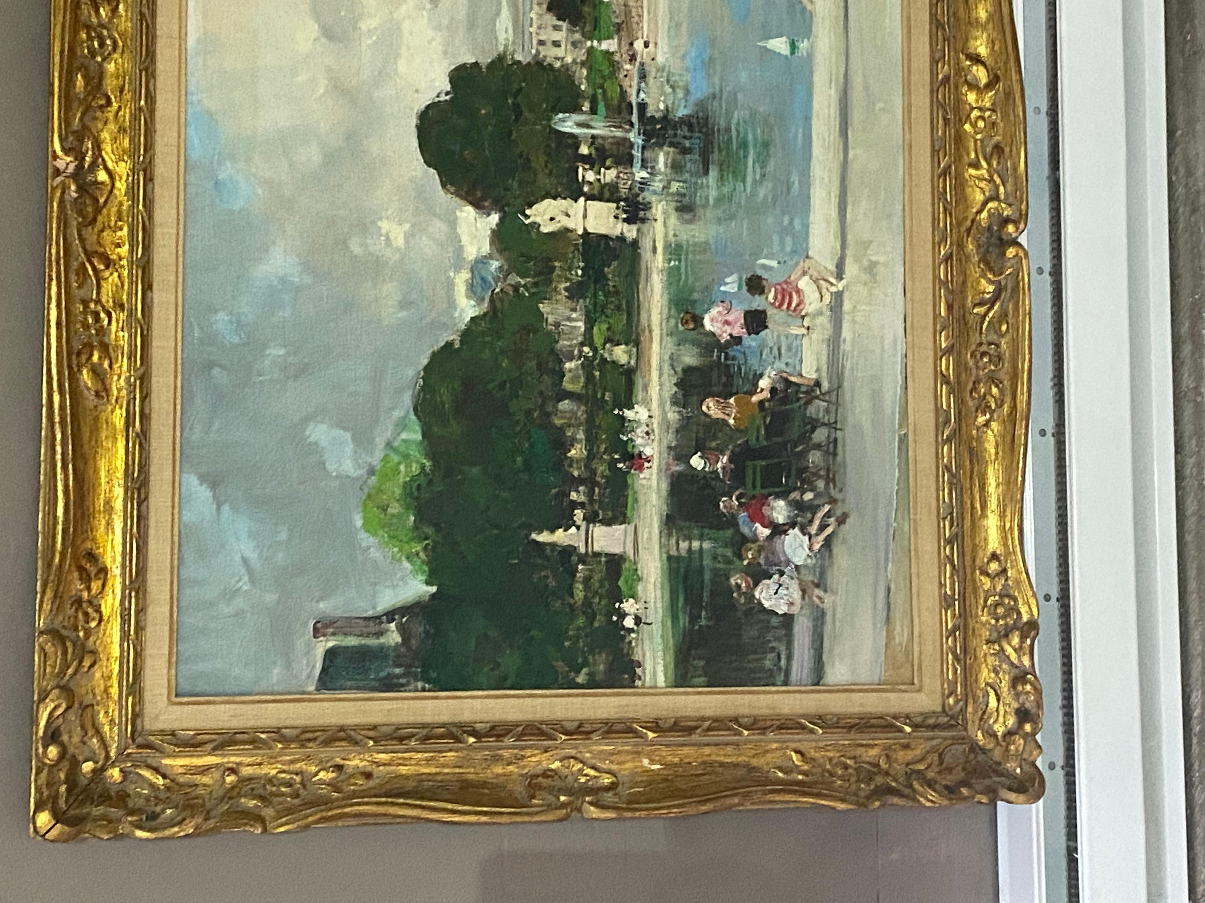 Jules Rene Herve - Vue française 1887-1981 représentant le  Tuileries - Painting de Jules René Hervé