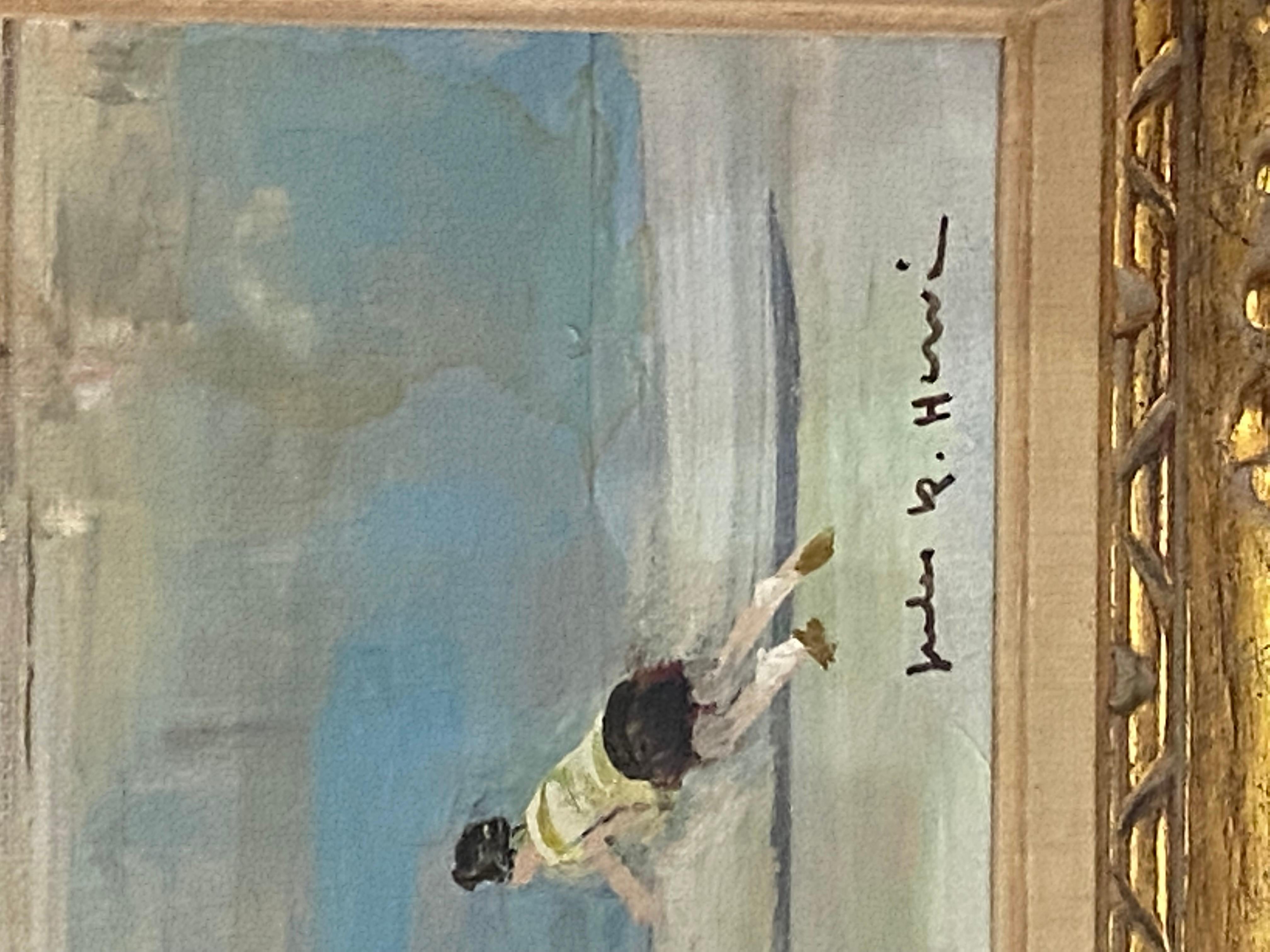 Jules Rene Herve - Vue française 1887-1981 représentant le  Tuileries - École française Painting par Jules René Hervé