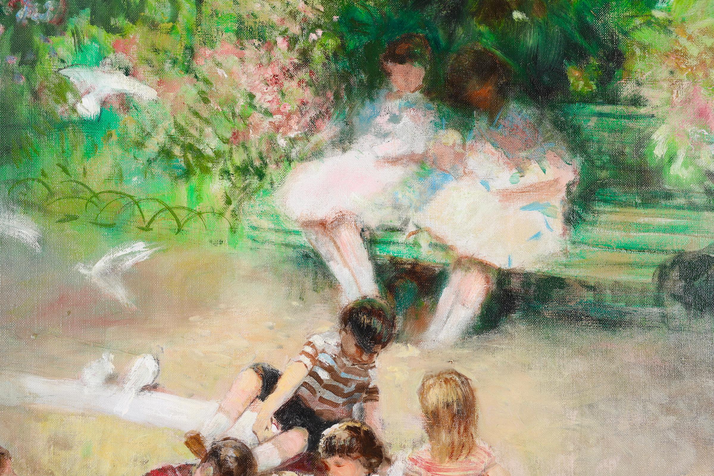 Le bac a sable - Impressionistisches figuratives Ölgemälde von Jules Rene Herve (Impressionismus), Painting, von Jules René Hervé