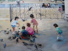 Le Grand Basin des Tuileries. Oil on canvas, 74x93 cm. Signed