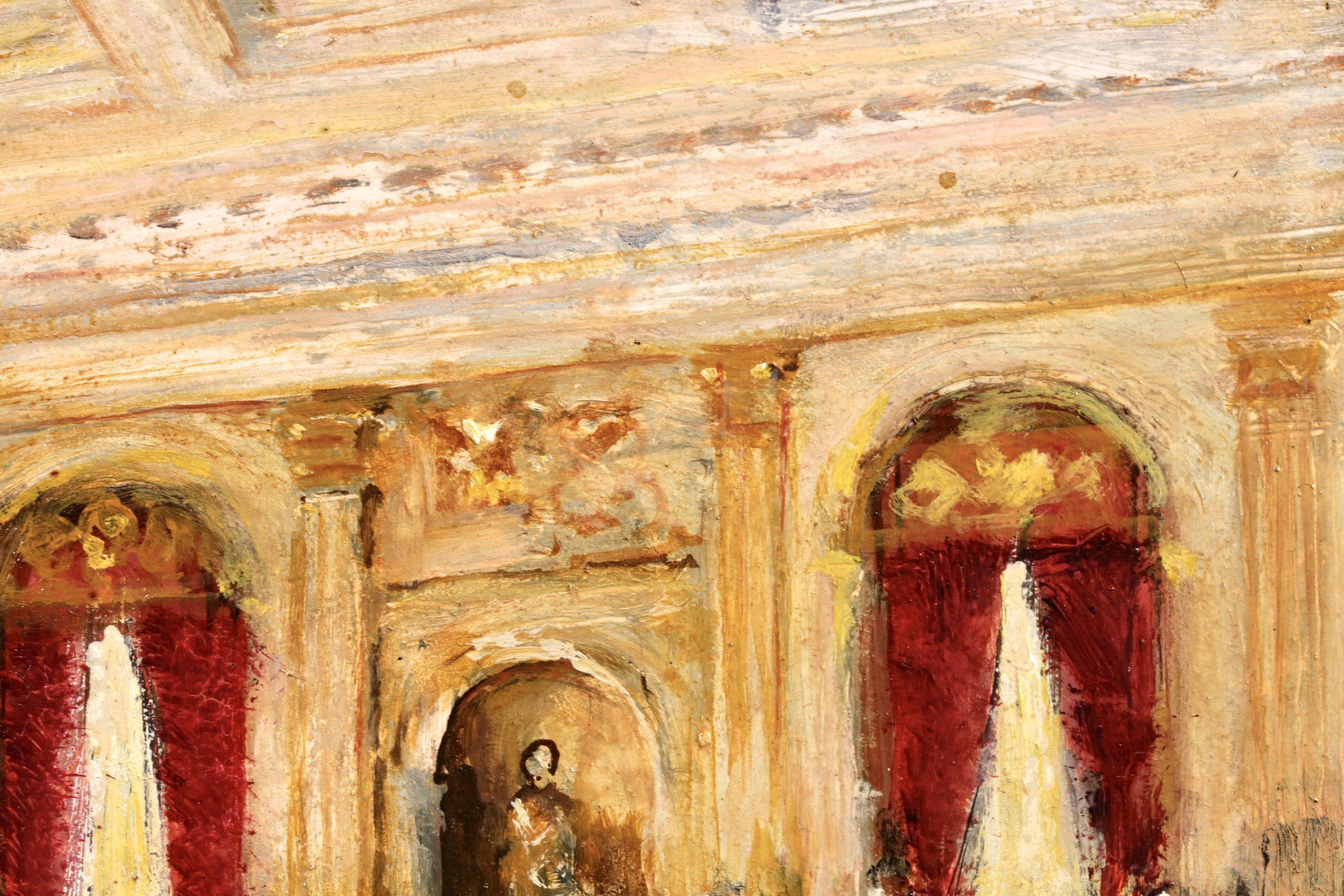 Le Grand Escalier - Figure impressioniste in interni ad olio di Jules Herve 2