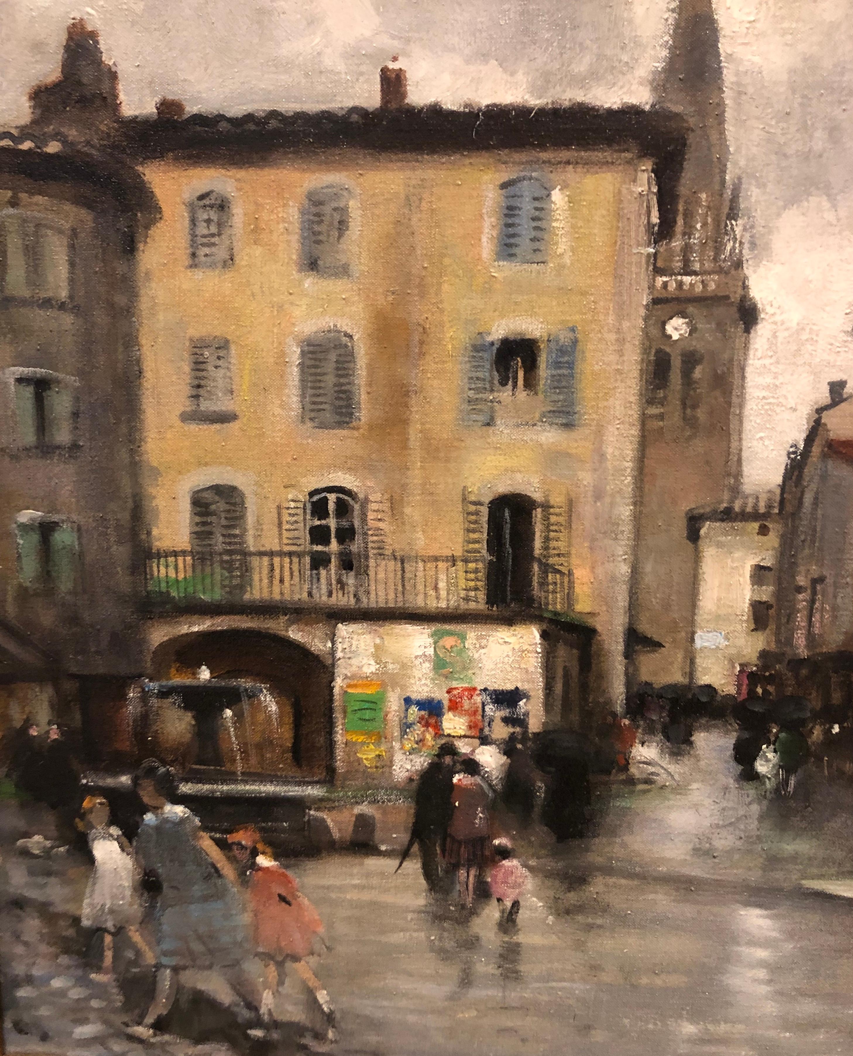 Oil painting 'The Square' by Jules Rene Herve (French 1887-1981) - Painting by Jules René Hervé