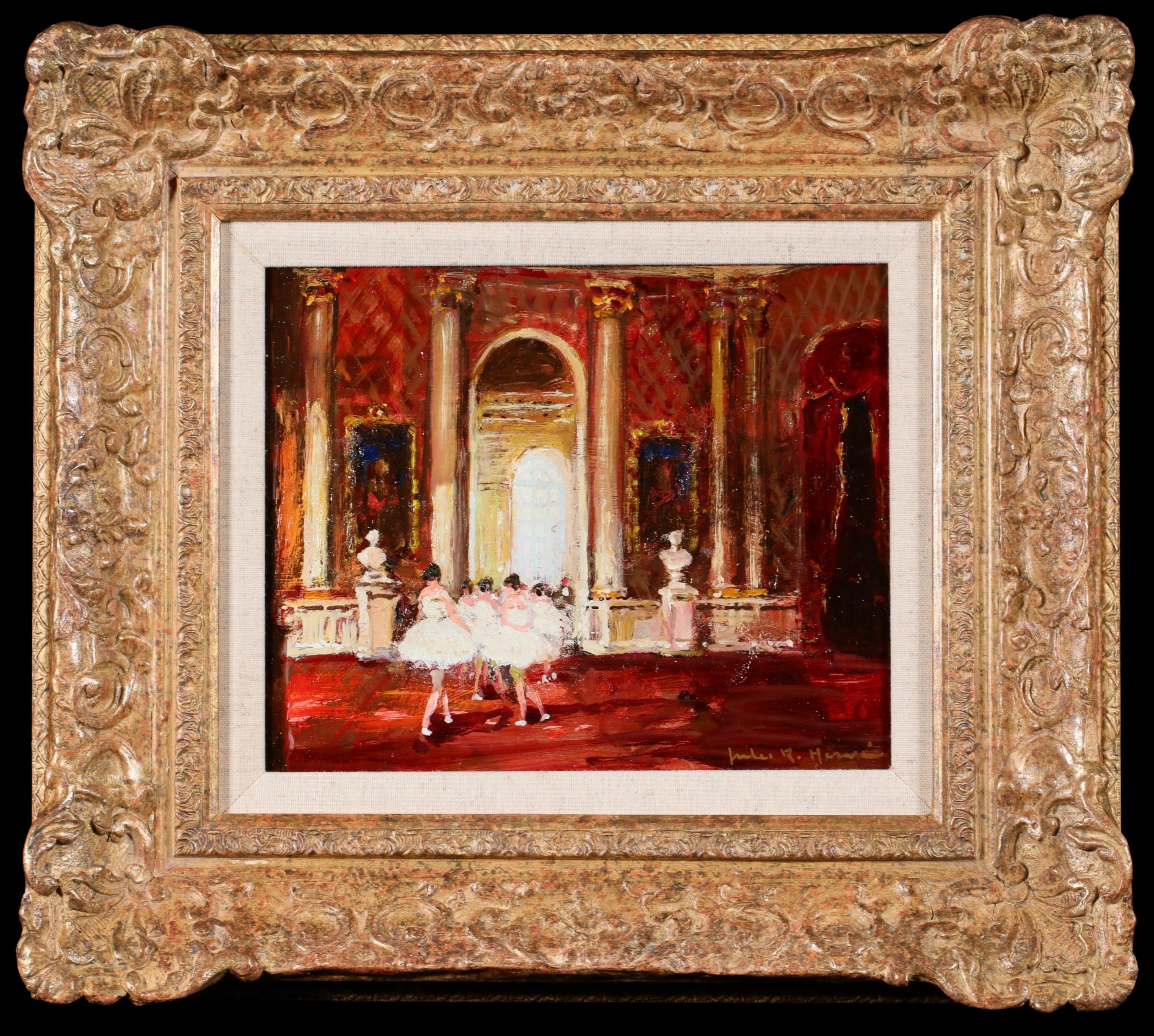 Opera Garnier Parigi - Figure impressioniste in interni ad olio di Jules Herve