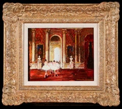 L'Opéra Garnier Paris - Figures impressionnistes dans l'intérieur - Huile de Jules Rene Herve
