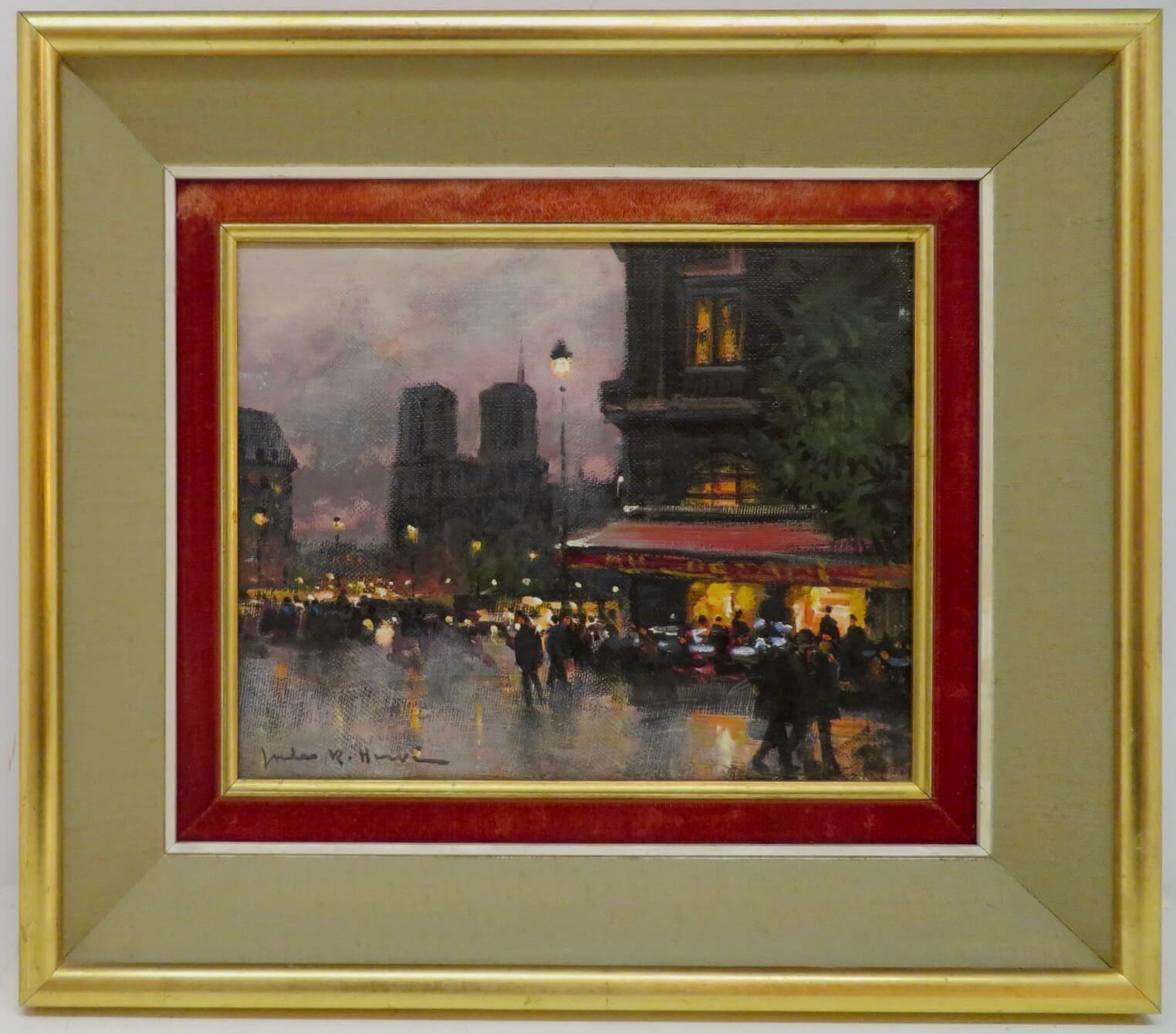 Óleo original firmado por Jules Rene Herve de Restaurante Maxims París 2