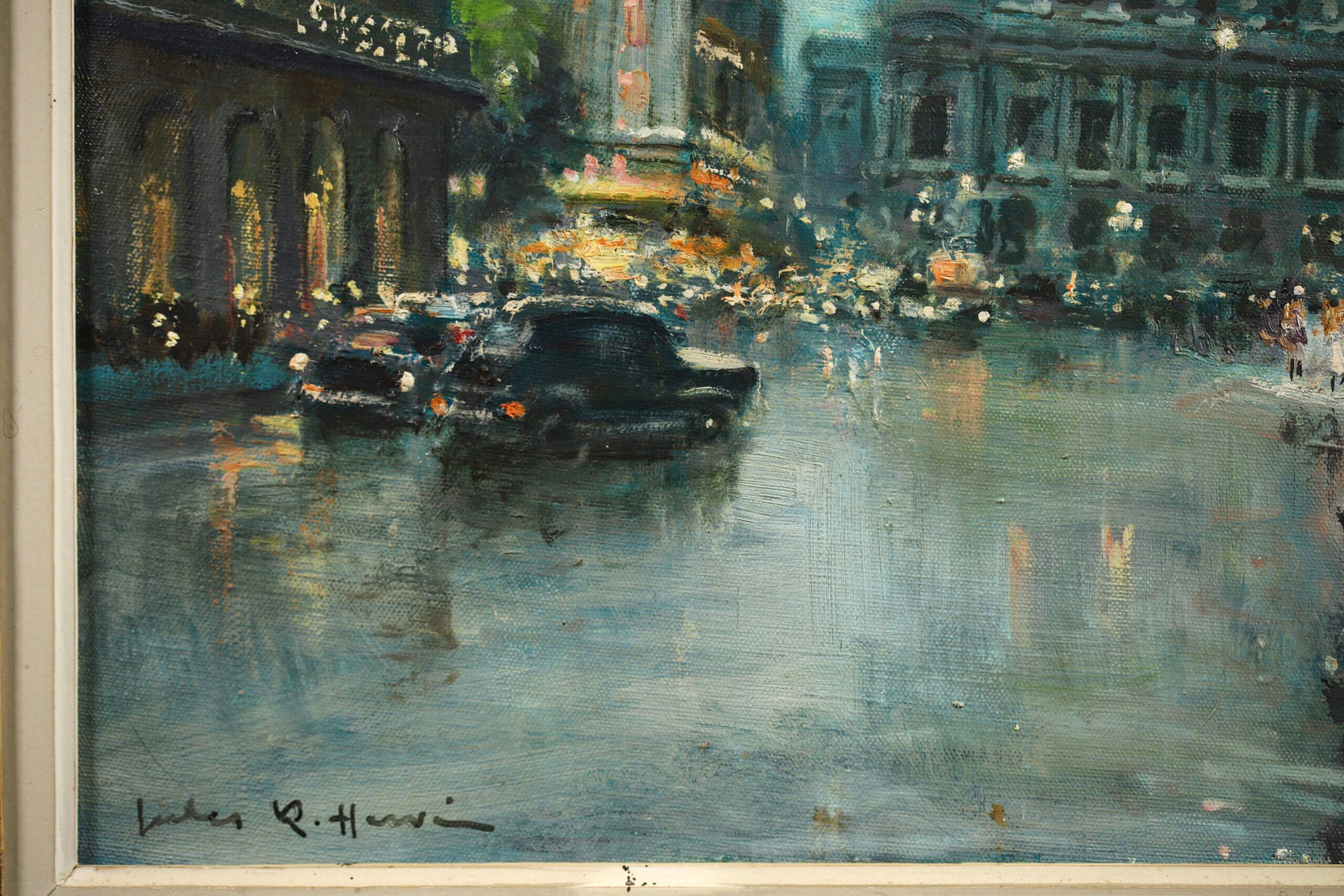 Place de l'Opera - Impressionist Cityscape Oil Painting by Jules Rene Herve For Sale 6