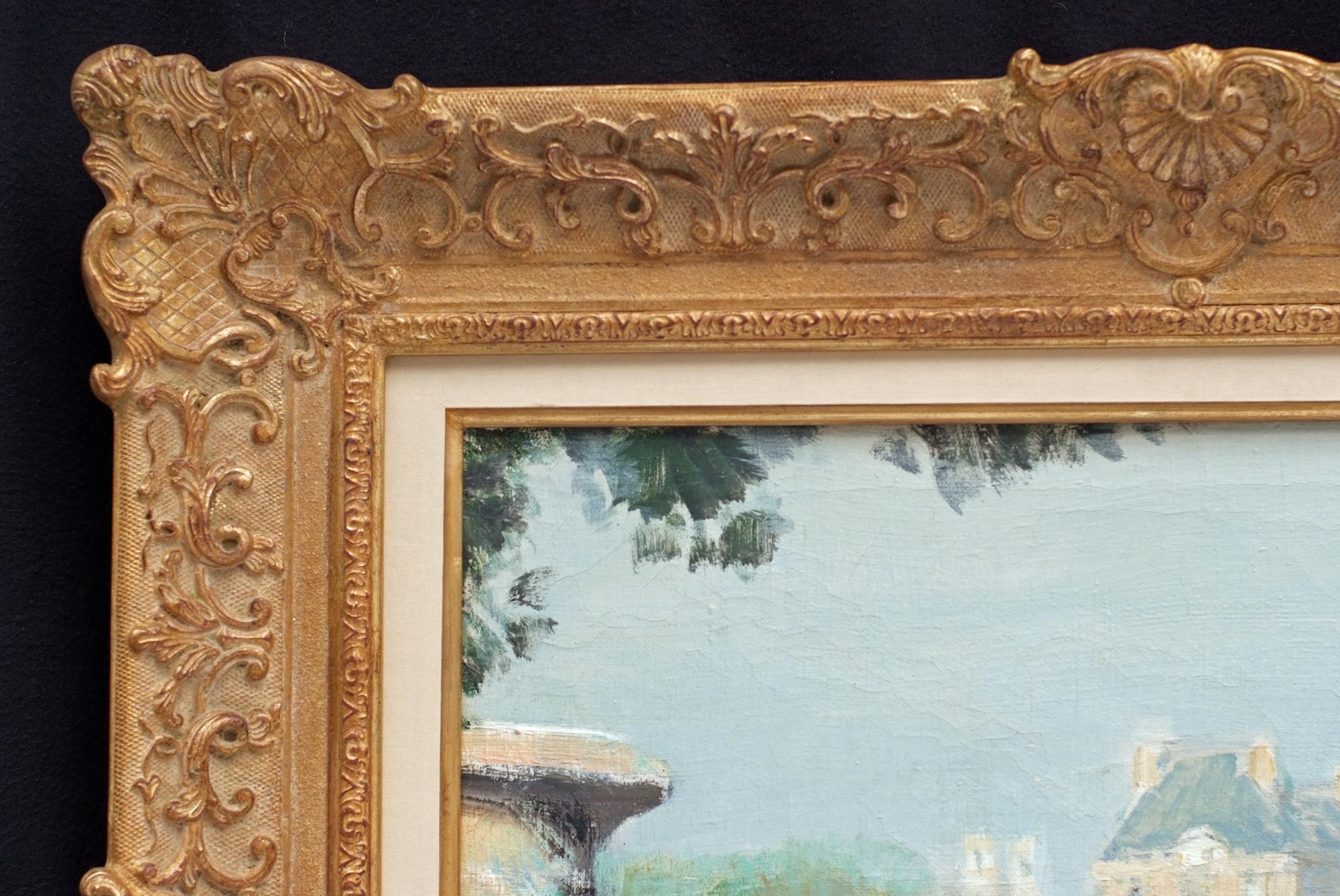 Estanque del Jardín de las Tullerías de París - Painting de Jules René Hervé