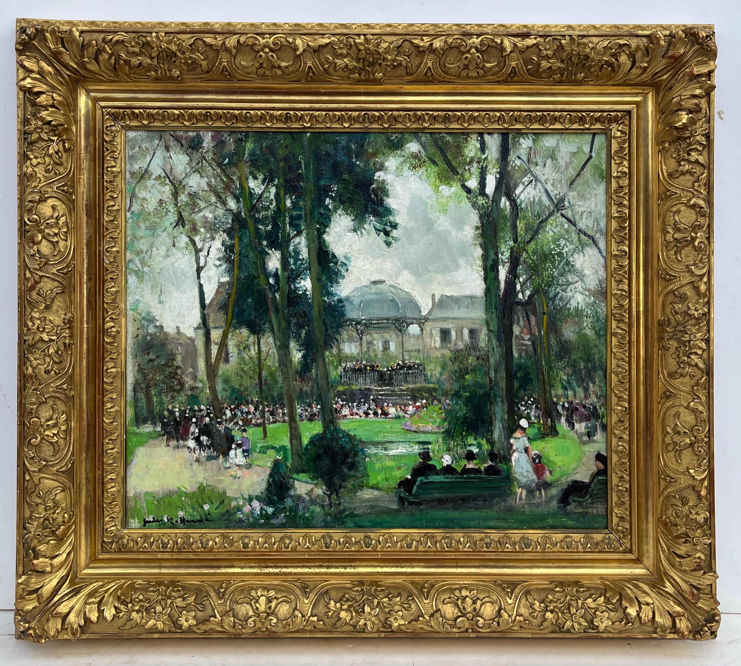 Jules René Hervé Landscape Painting - Post Impressionist Bandshell  