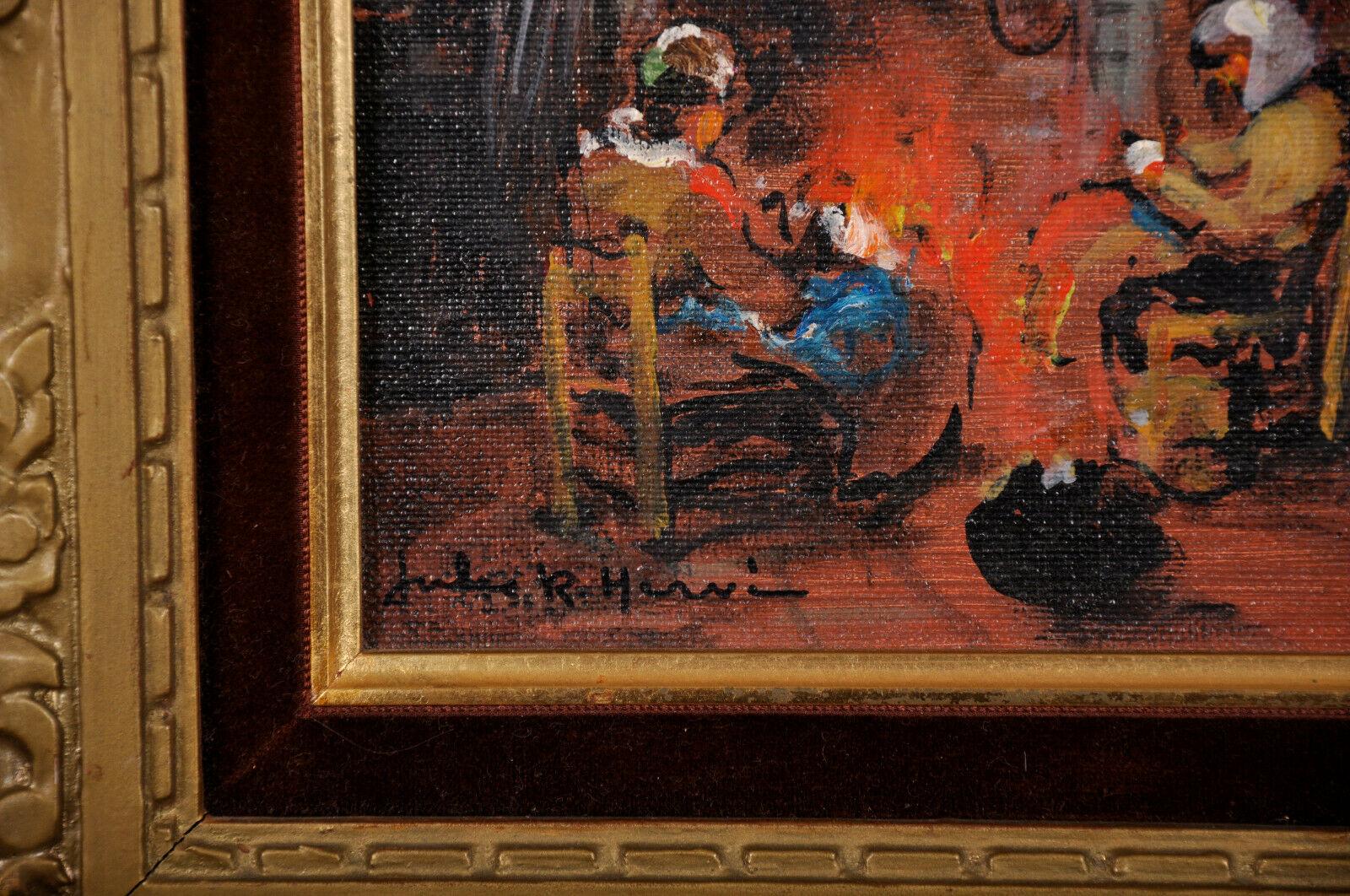 fireplace oil painting