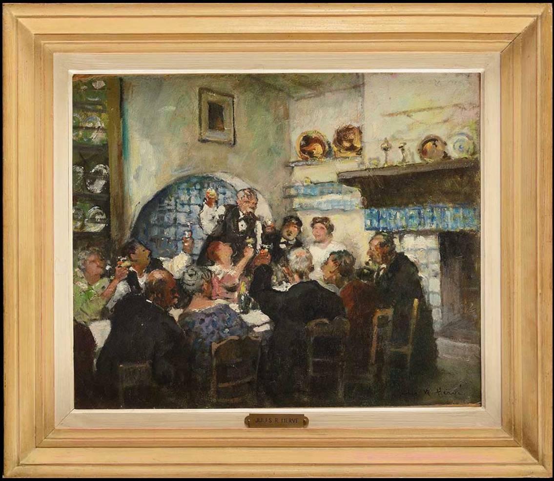 The Toast - Painting by Jules René Hervé