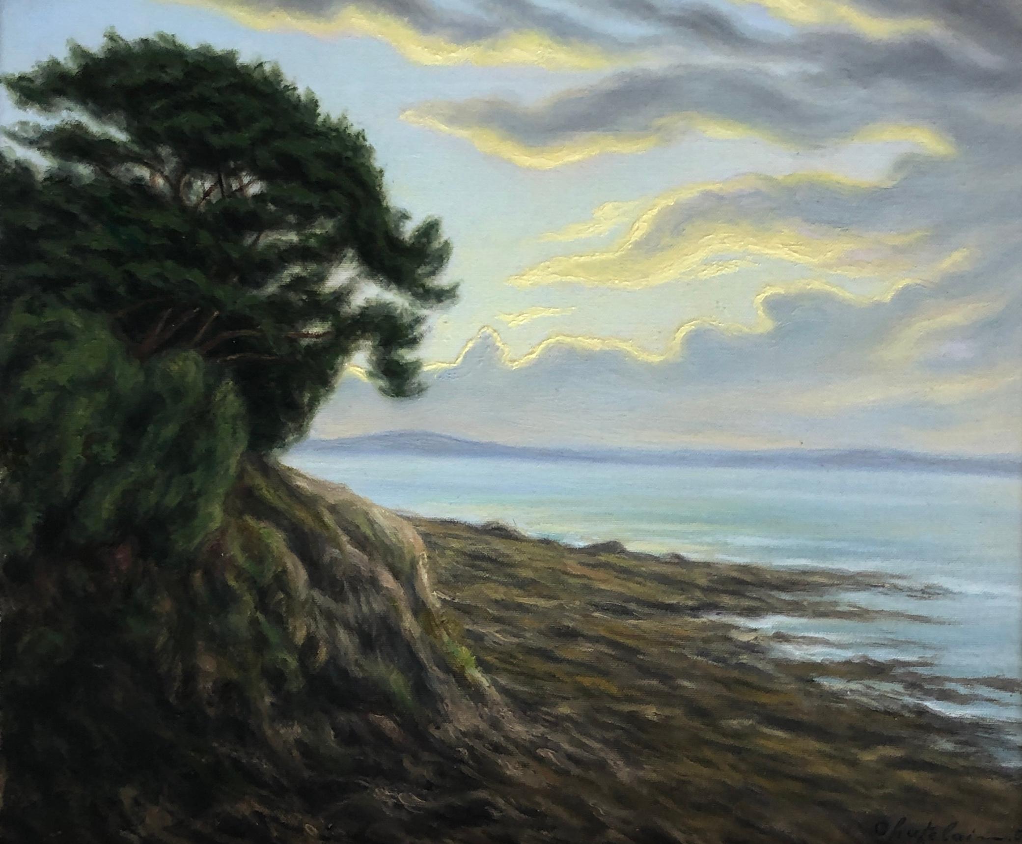 Jules Robert Chatelain Landscape Painting - Point of Aradon, Brittany