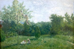 Children at Play, Impressionist Garden Scene