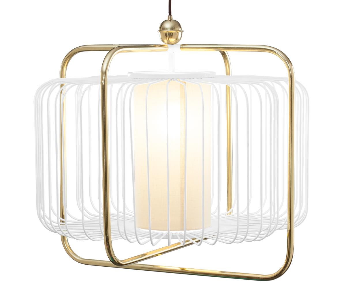 Contemporary Art Deco inspired Jules I Pendant Lamp in Brass and Black For Sale 6