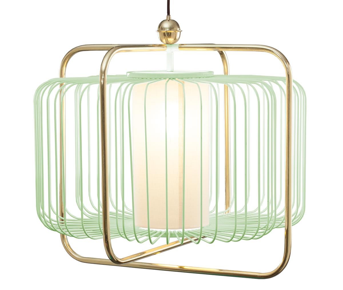 Contemporary Art Deco inspired Jules I Pendant Lamp in Brass and Black In New Condition For Sale In Lisbon, PT