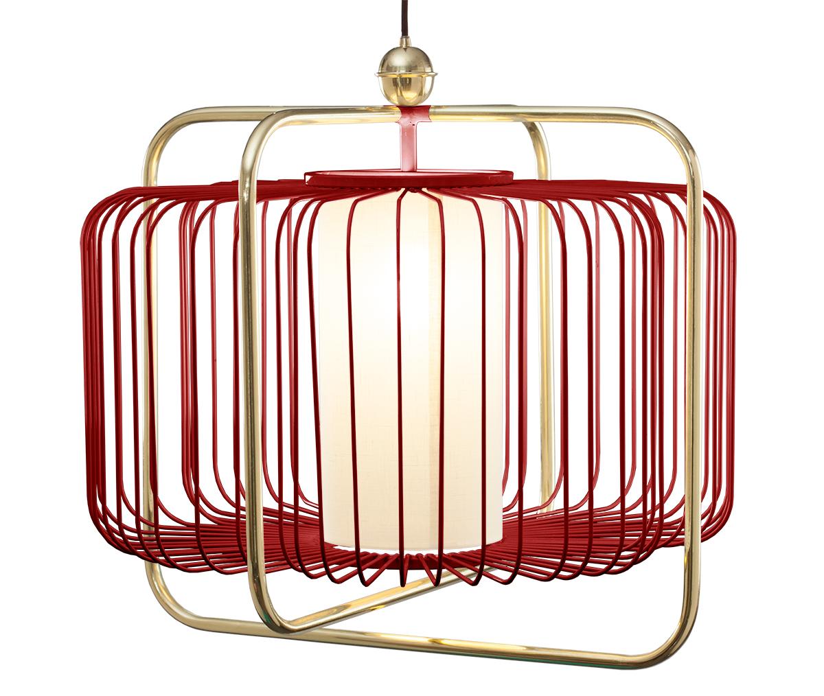 Contemporary Art Deco inspired Jules I Pendant Lamp in Brass and Black For Sale 3