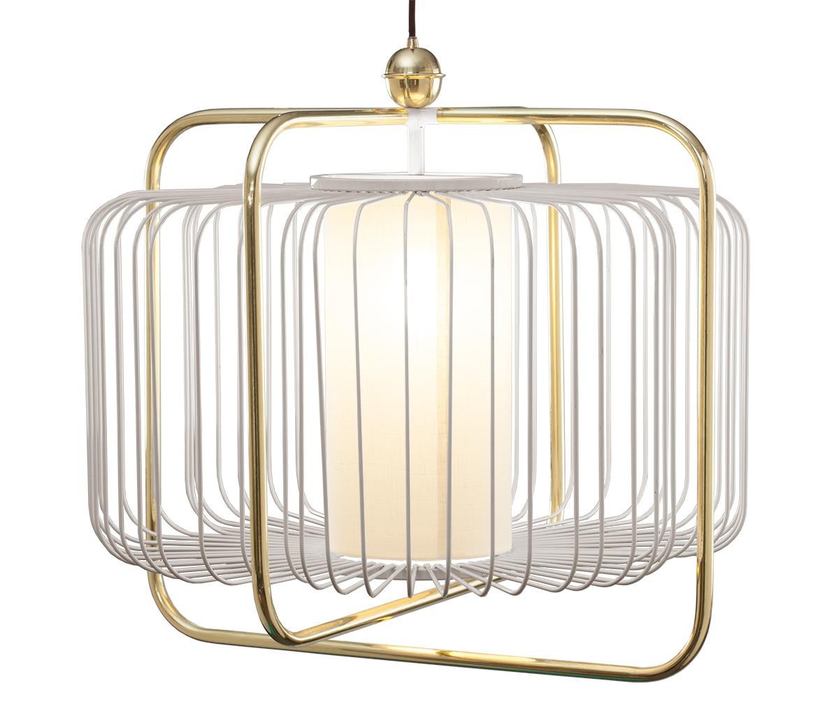 Contemporary Art Deco inspired Jules I Pendant Lamp in Brass and Black For Sale 5