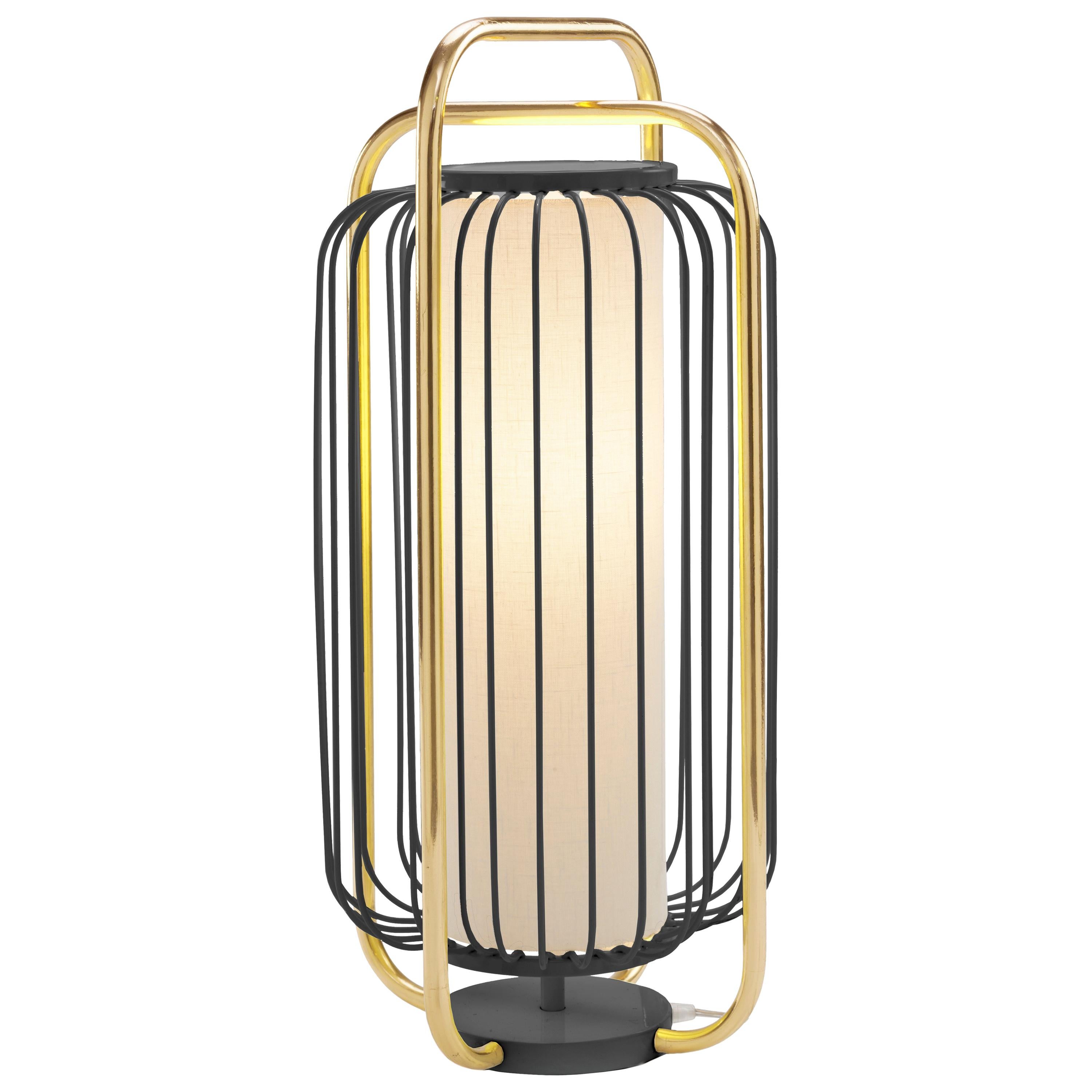 Contemporary Art Deco inspired Jules Pendant Lamp in Brass and Black For Sale