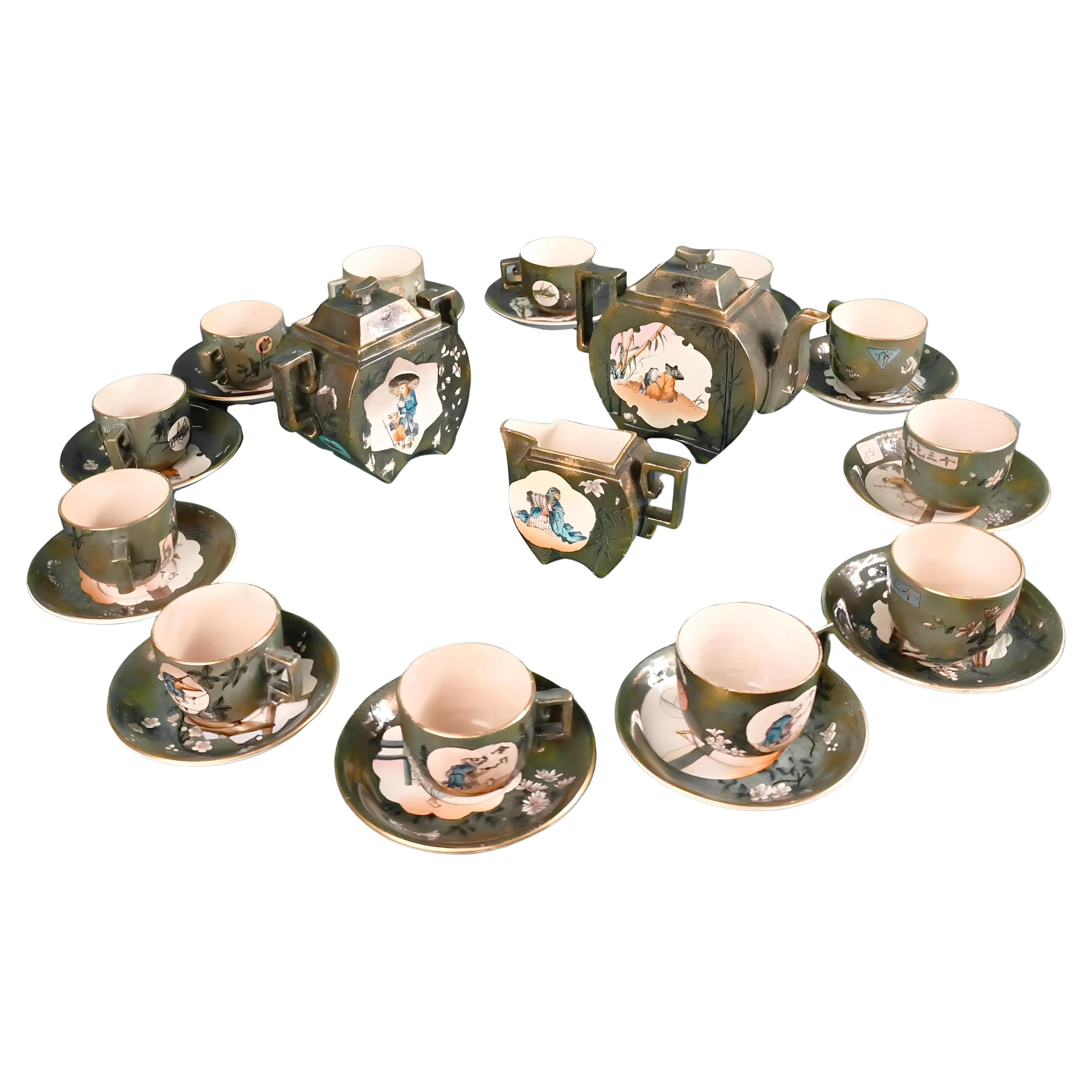 Jules Vieillard & Cie Manufacture, Japanese-style Tea Service For Sale